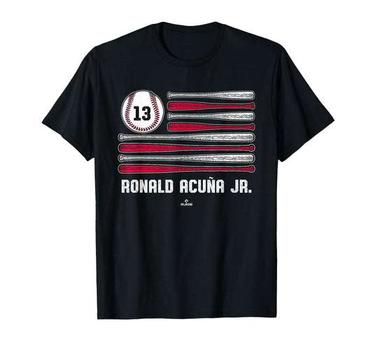 Baseball American Flag Ronald Acuña Jr. Atlanta Baseball T-Shirt
