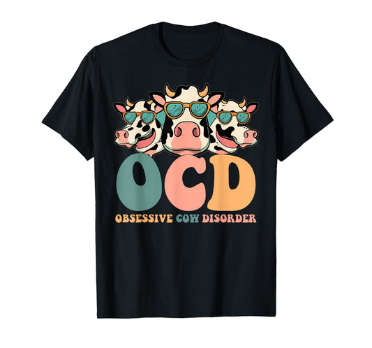 Cute OCD Obsessive Cow Disorder Funny Farmer Animal Cows T-Shirt