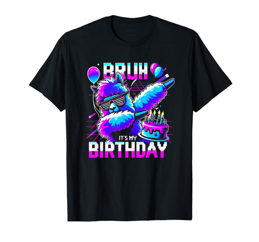 Bruh Its My Birthday Llama Pinata Boy Girl Family Party Bday T-Shirt