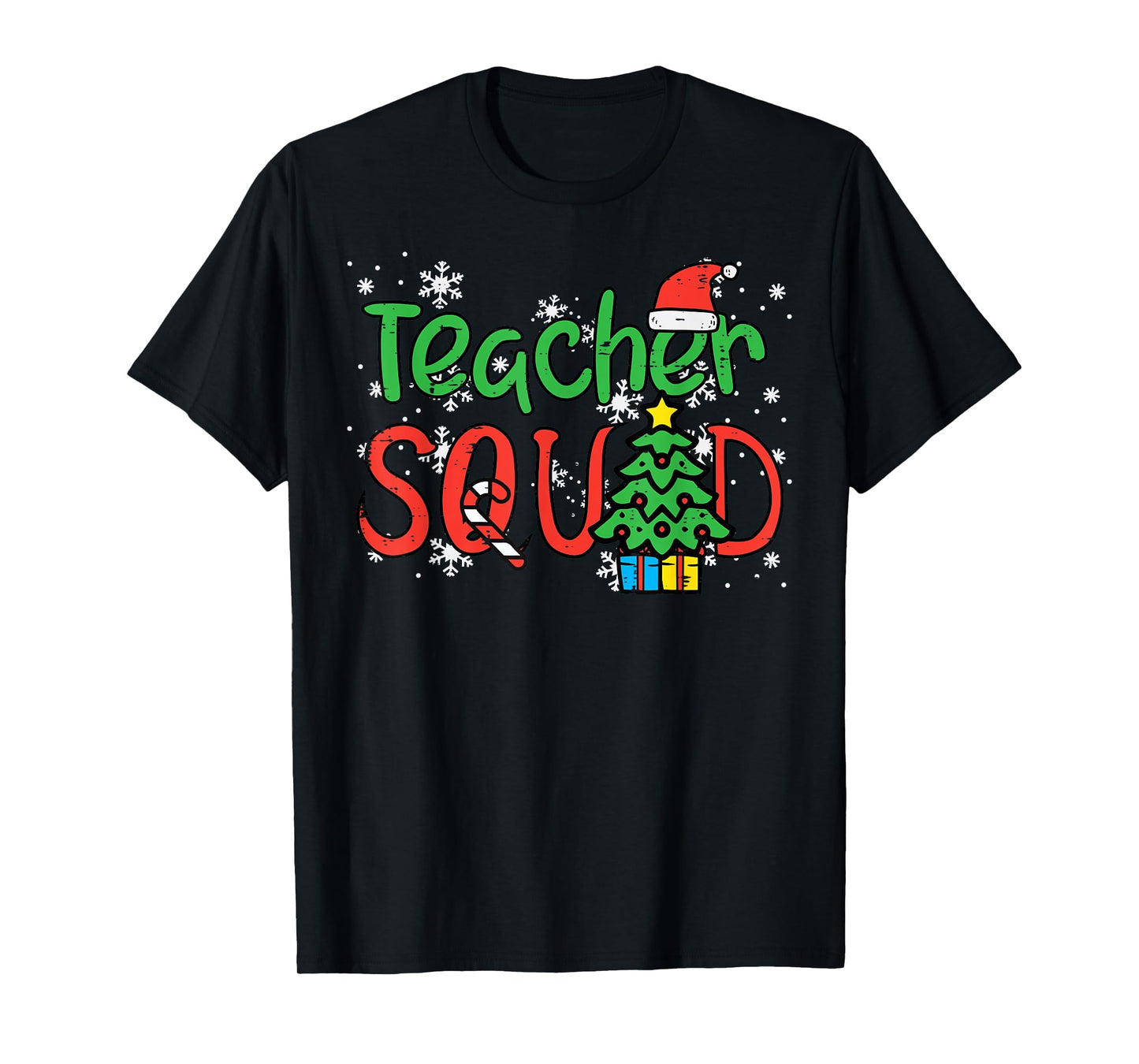 Christmas Teacher Squad Funny Xmas Teachers Crew Men Women T-Shirt