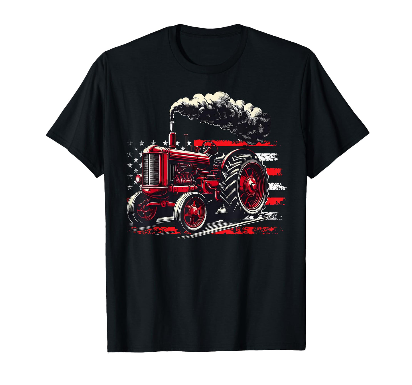 American Farmer Tractor American Flag Patriotic USA Farm T-Shirt