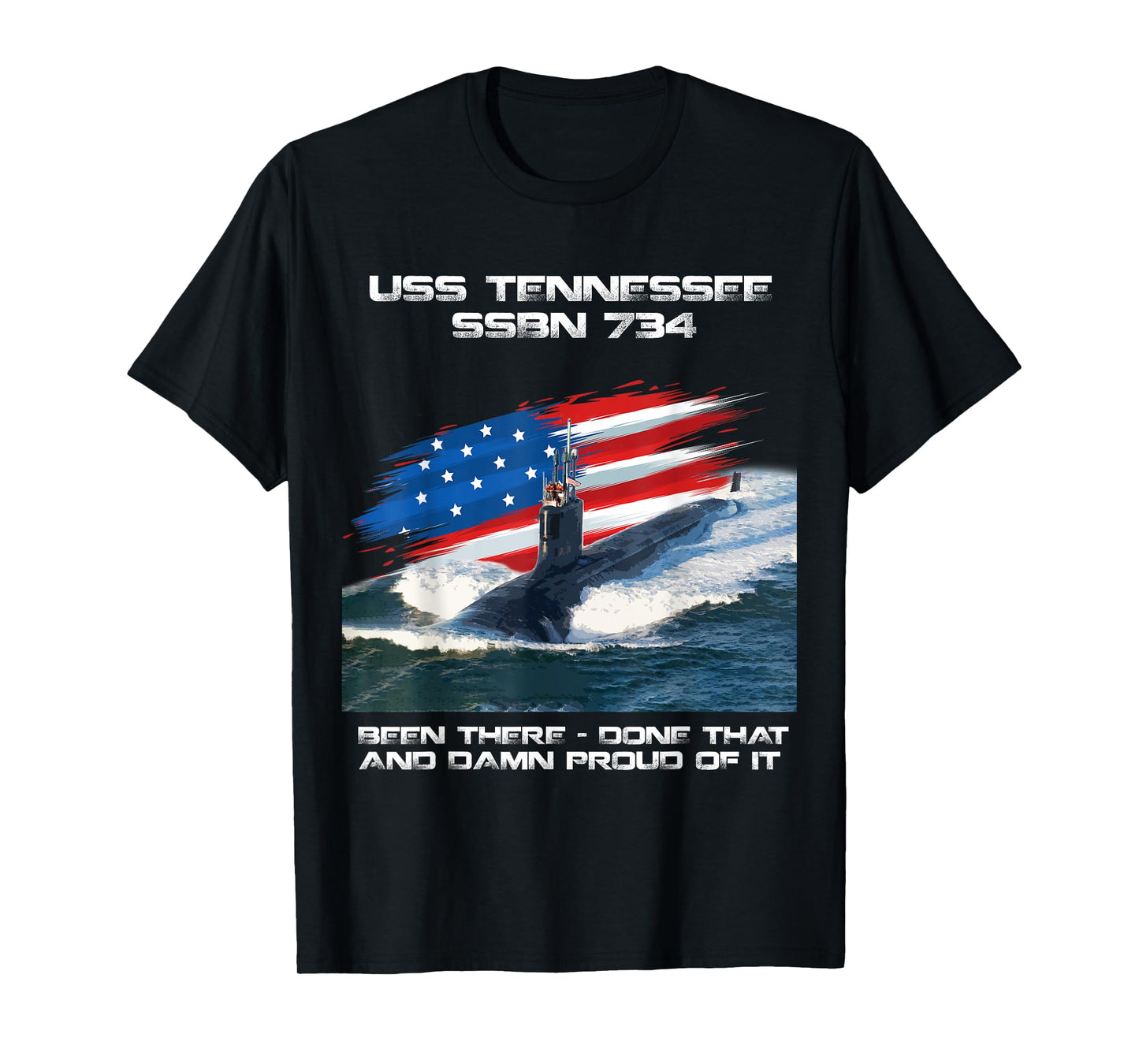 USS Tennessee SSBN-734 American Flag Submarine Veteran Xmas Women Men T-Shirt