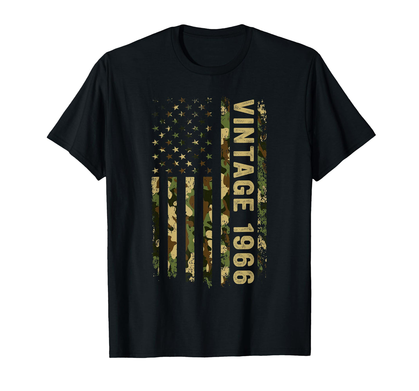Vintage 1966 60th Birthday American Flag 60 Years Old Men T-Shirt