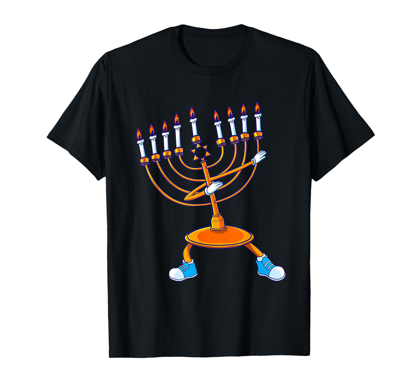 Dabbing Menorah Hanukkah Dancing Chanukah Kids Girls Boys T-Shirt