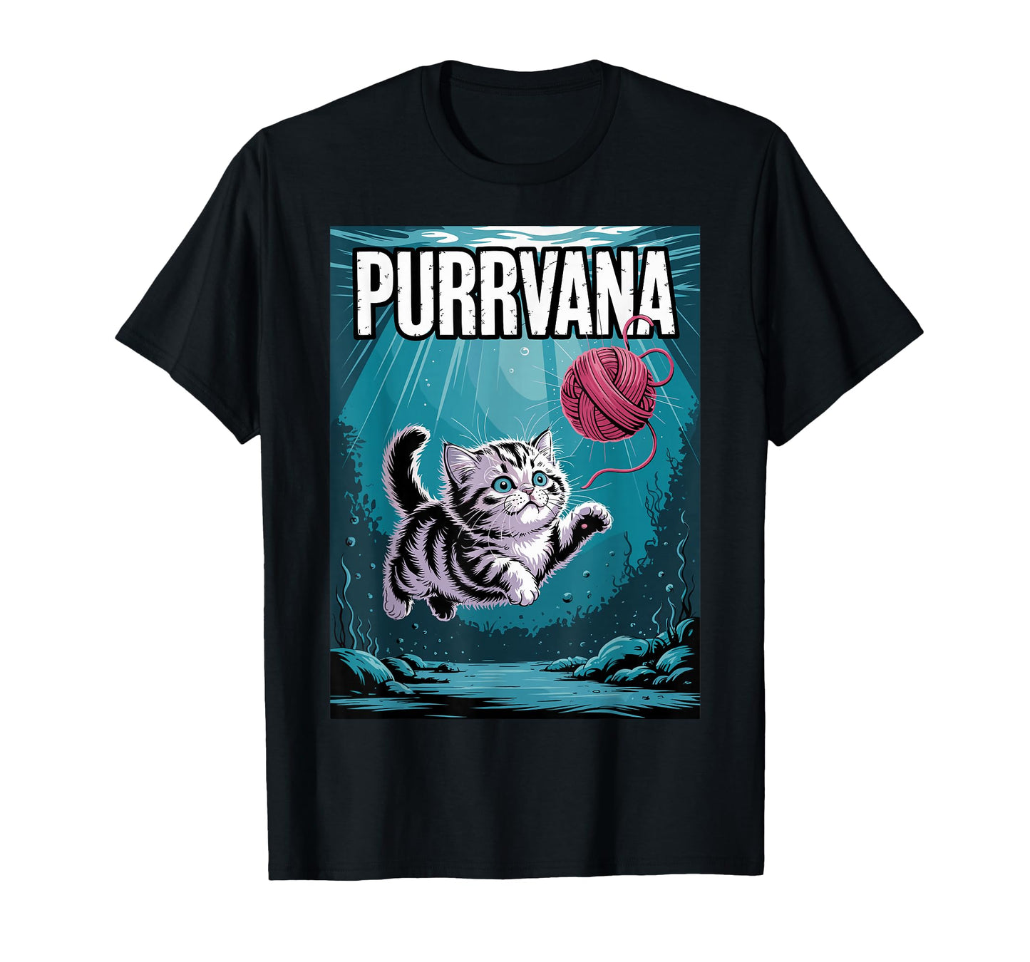 Purrvana Funny Cat Band T-Shirt