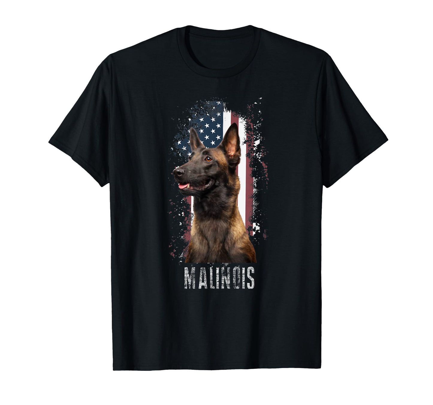 Belgian Malinois T-shirts Belgian Malinois American Flag Funny T-Shirt Dog Gift Unisex-Adults T-Shirt Black Small