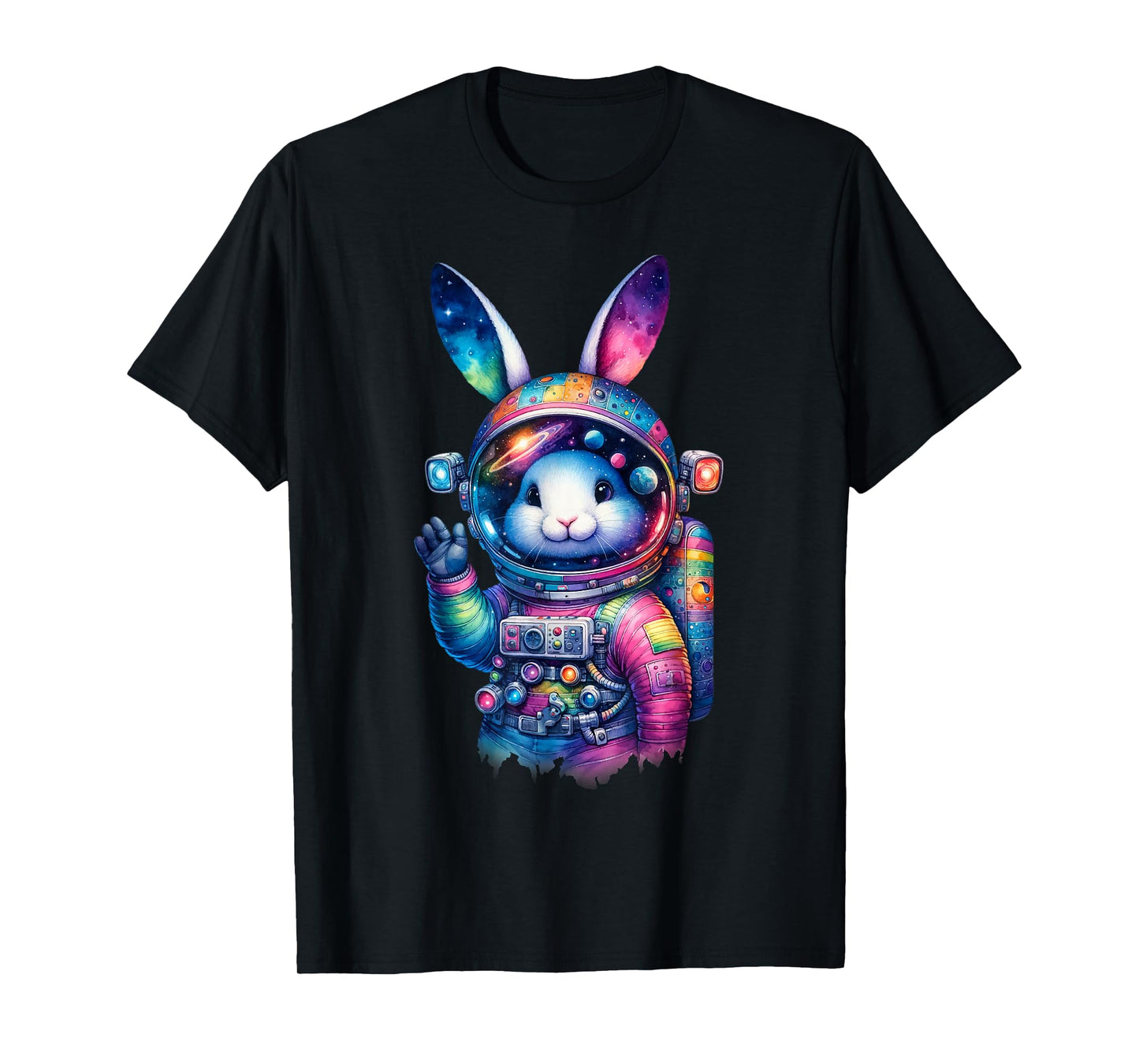 Astronaut Bunny Easter Day Rabbit USA Funny Outer Space T-Shirt