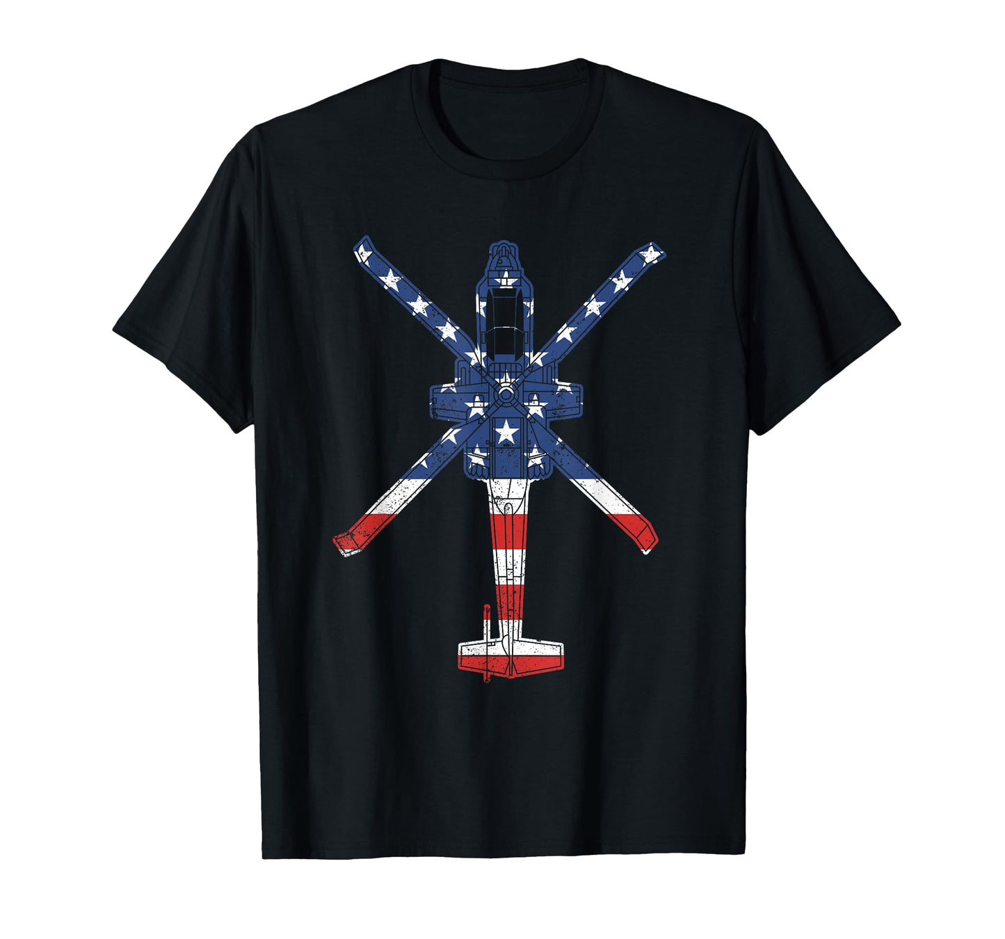 AH64 Apache Military Attack Helicopter American Flag Apache T-Shirt