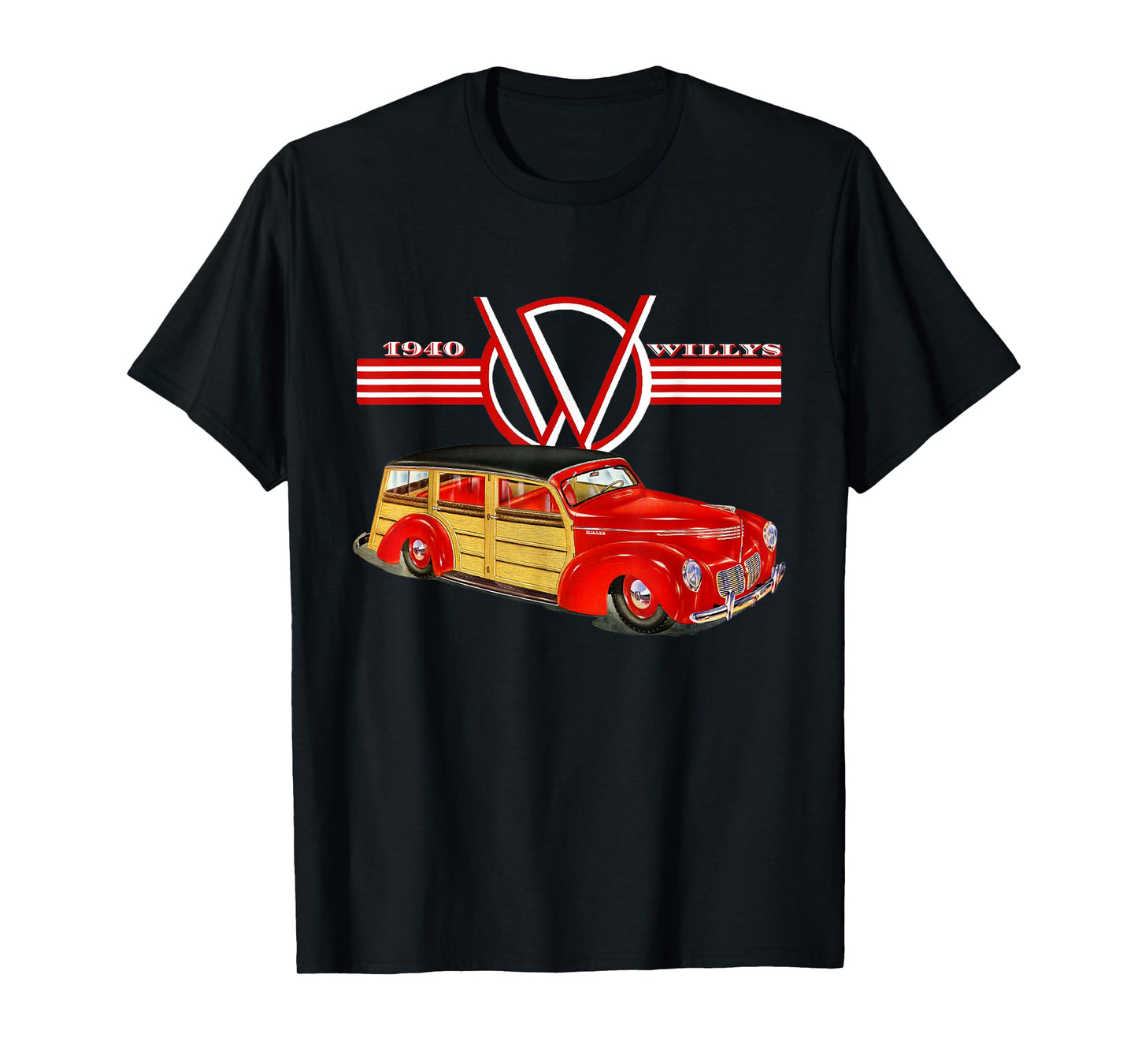 1940 Willys Hot Rod Woody Station Wagon Deluxe Model T-Shirt