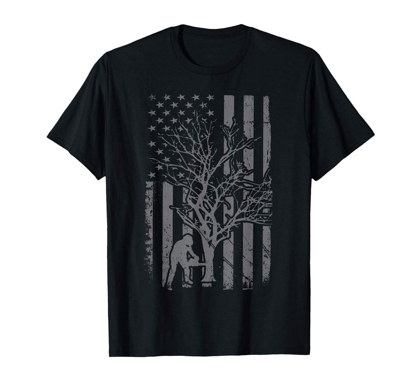 Tree Cutter American Flag Chainsaw Operator Arborist Patriot T-Shirt