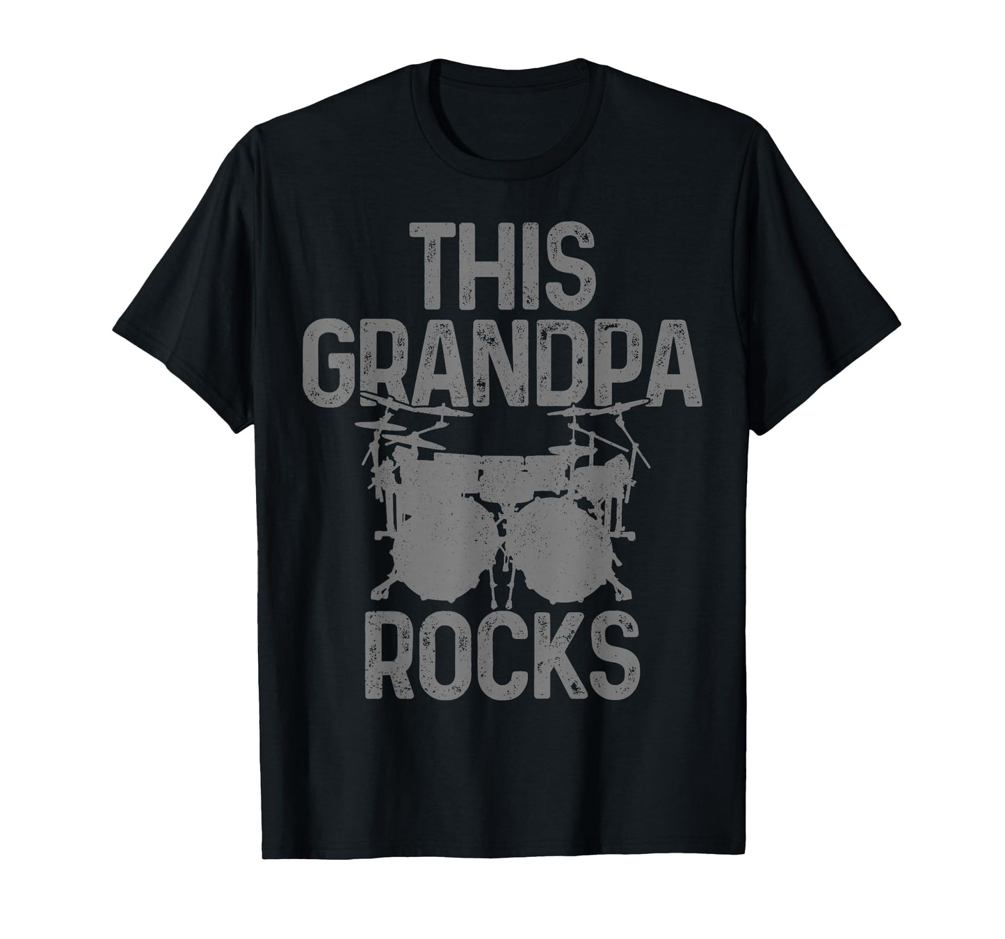 Drummer This Grandpa Rocks Father's Day Funny Vintage Drums T-Shirt
