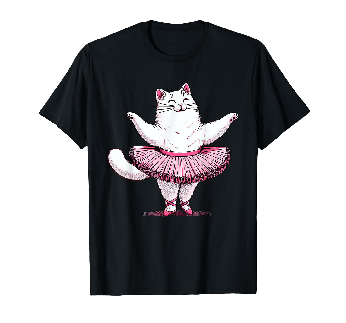 Cute Cat in Tutu Ballet Dancing Men Women Kids Funny Ballet T-Shirt