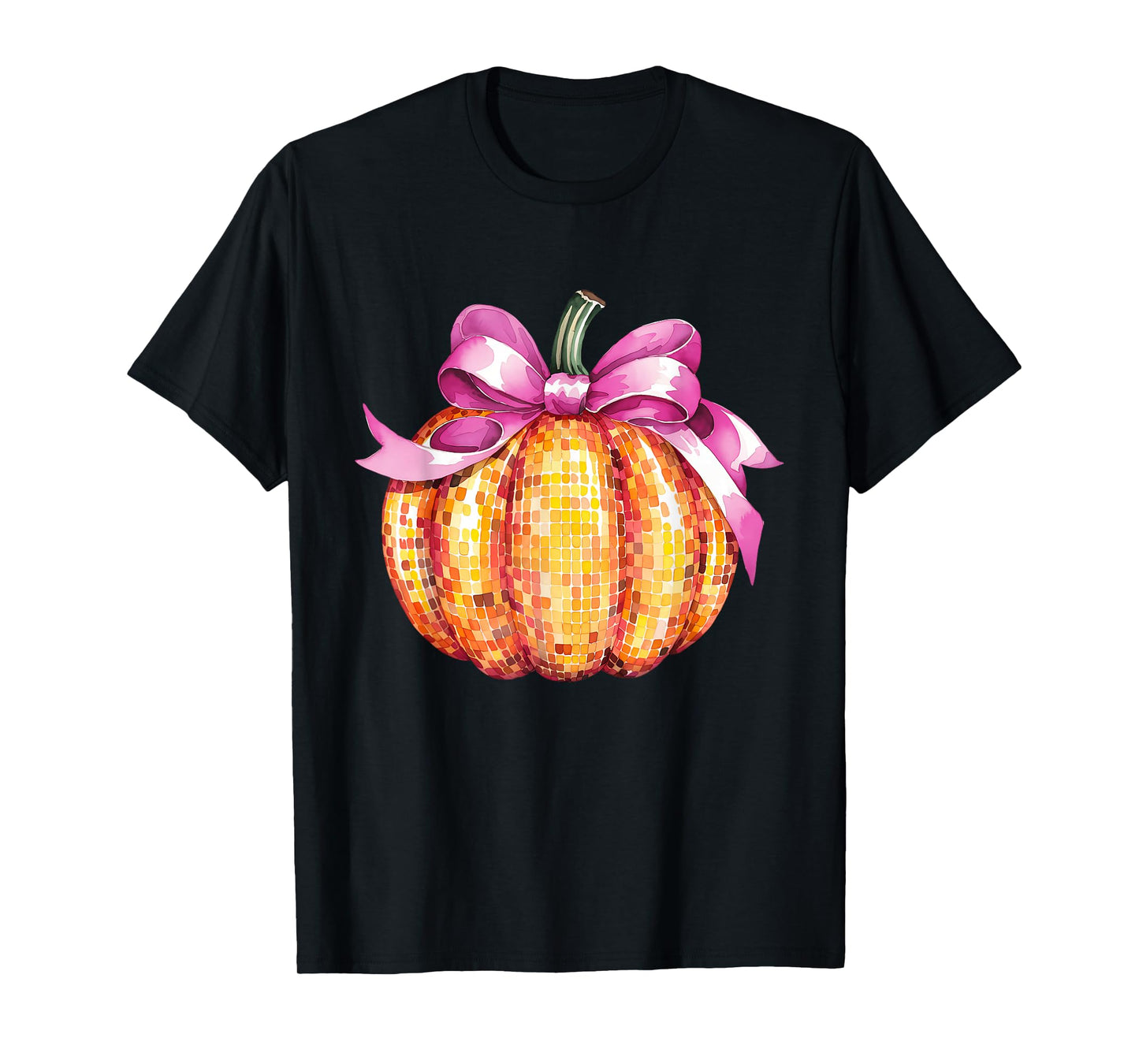 Coquette Pumpkin Pink Bow Fall Y'All Thanksgiving Women Girl T-Shirt