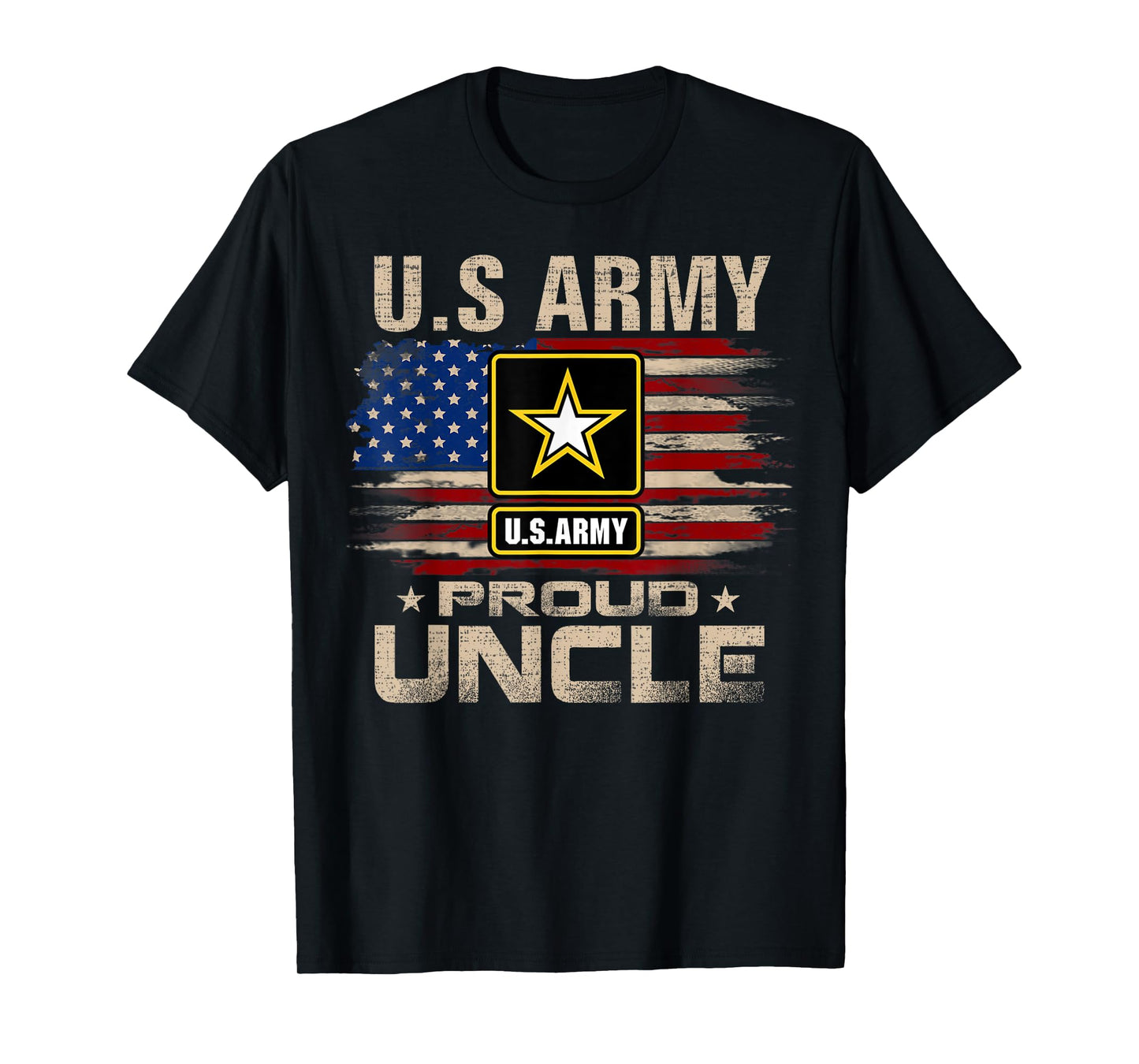Vintage U.S Army Proud Uncle With American Flag T-Shirt