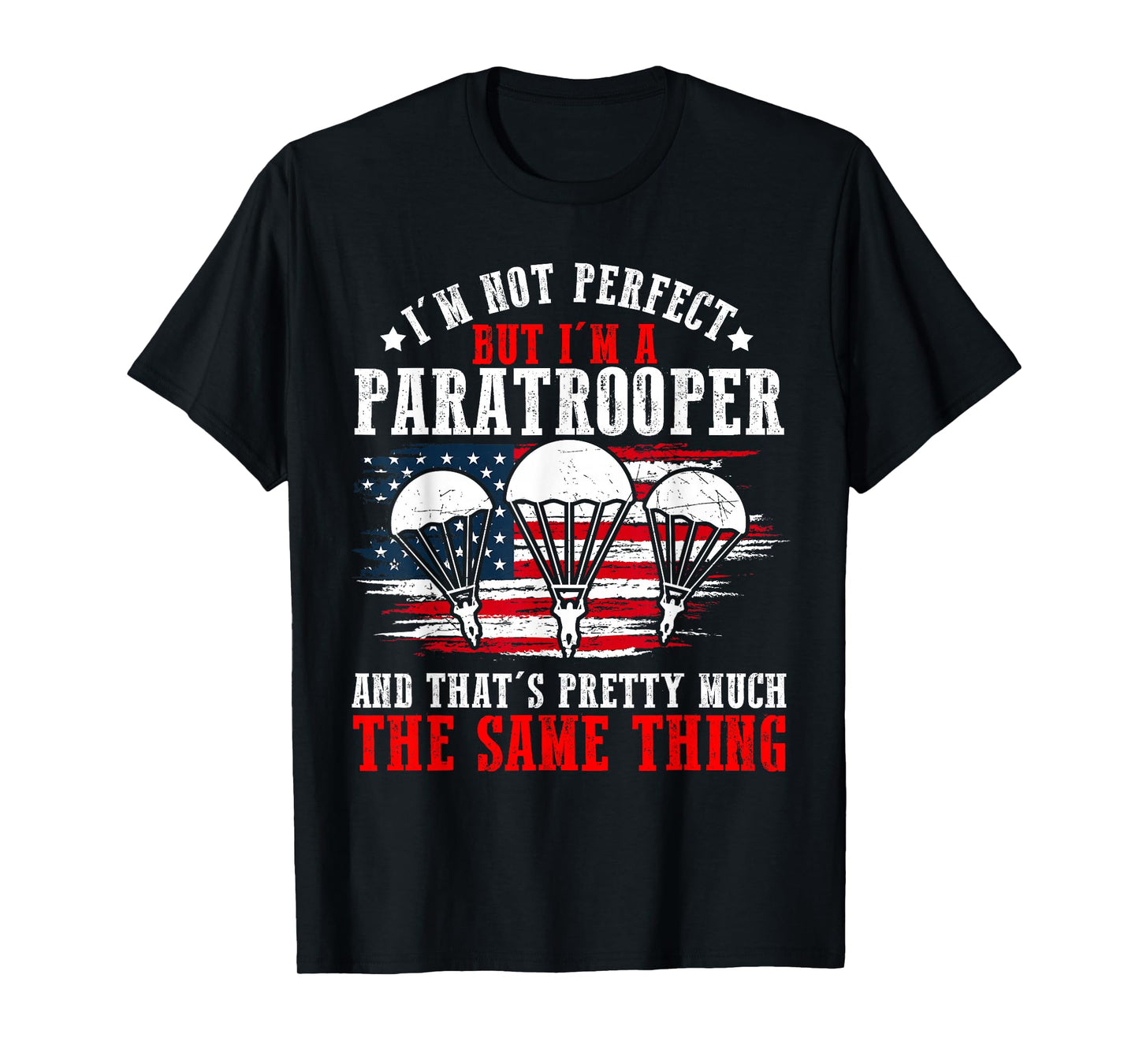 Paratrooper US Army Veterans Day Soldier American Flag T-Shirt