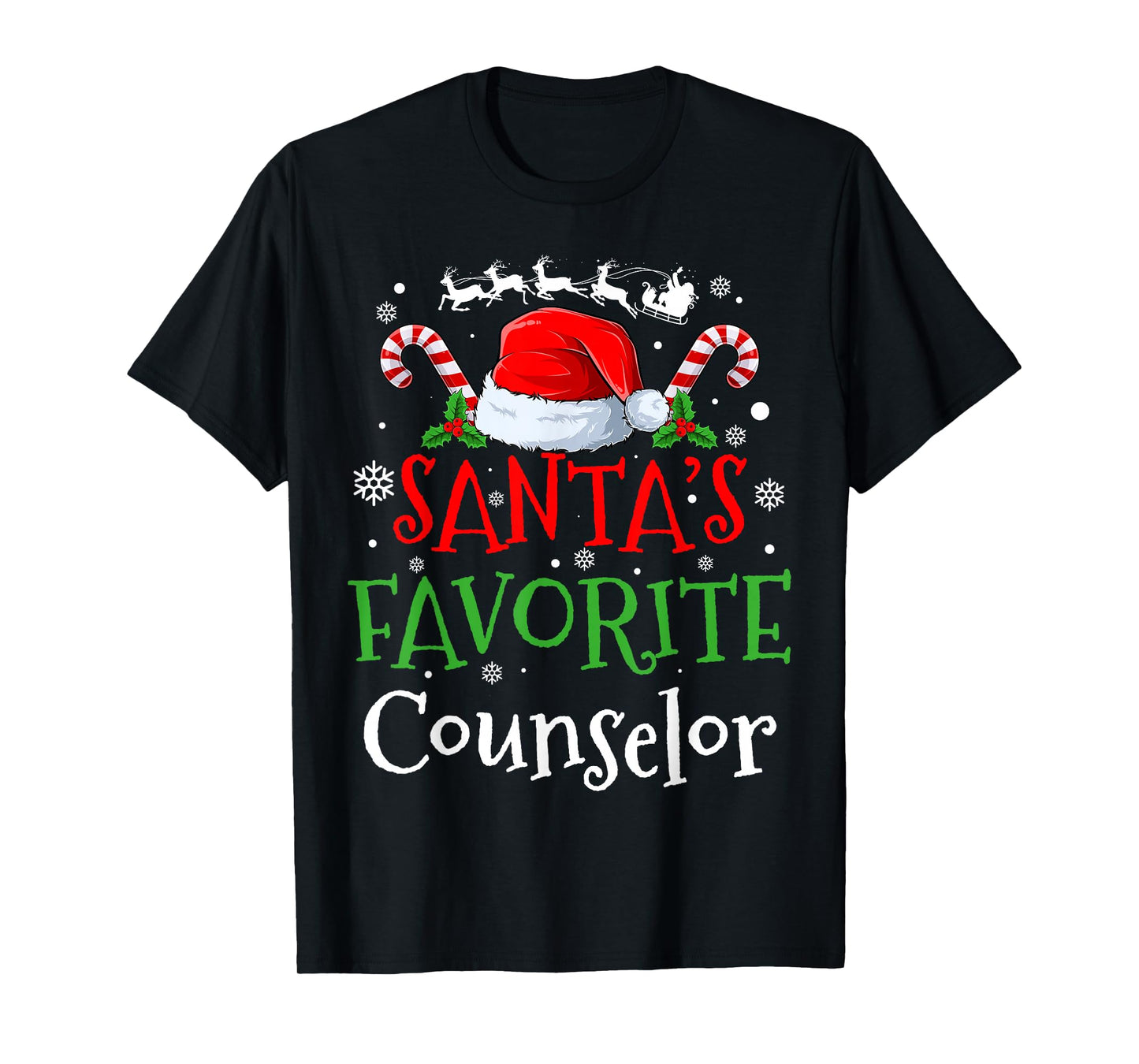 Santa's Favorite Counselor Christmas Party T-Shirt