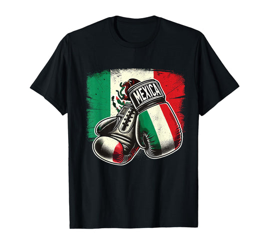 Mexican Boxing Mexican Boxing Gloves Flag T-Shirt