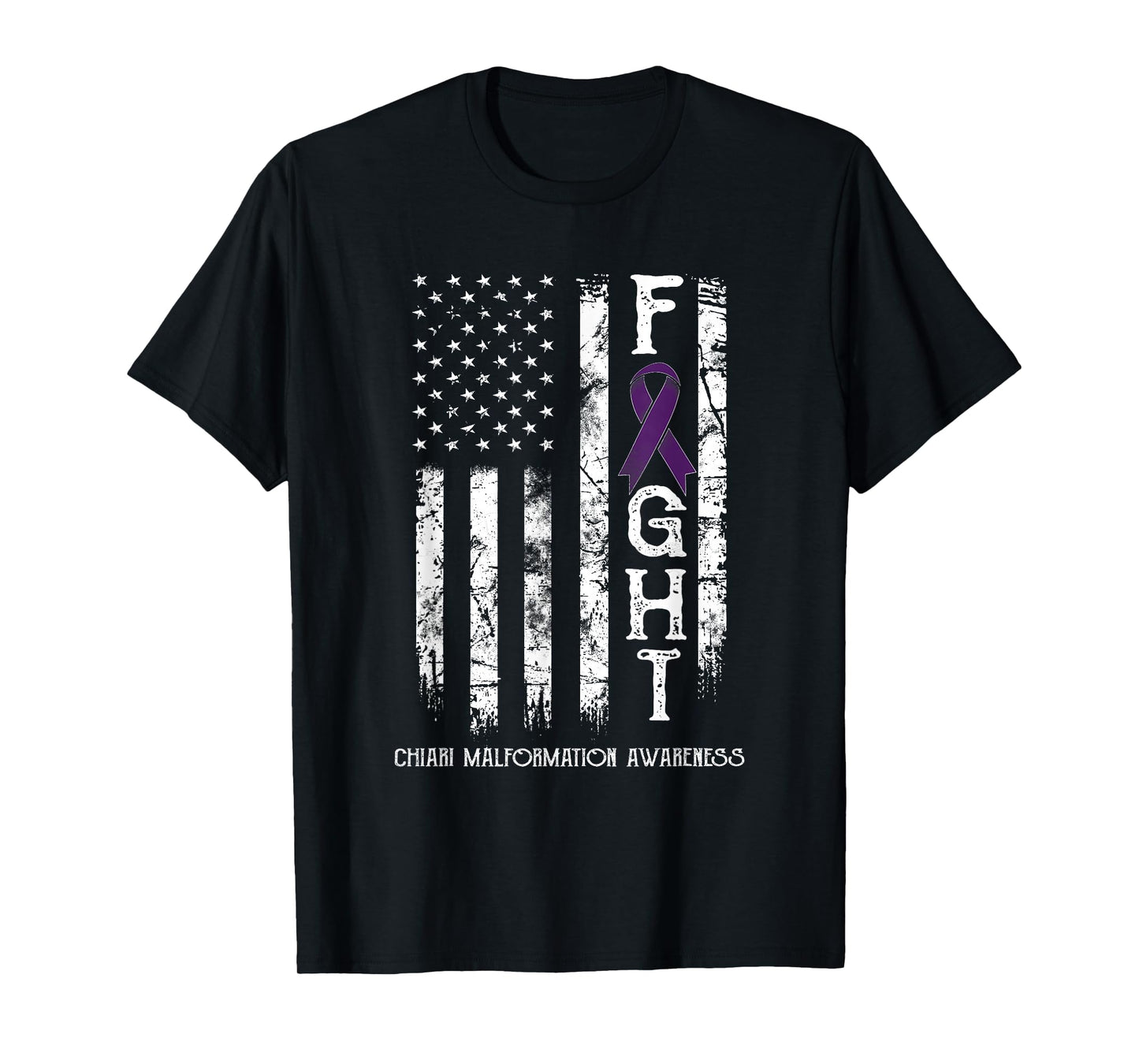 Chiari Malformation Warrior US Flag T-Shirt