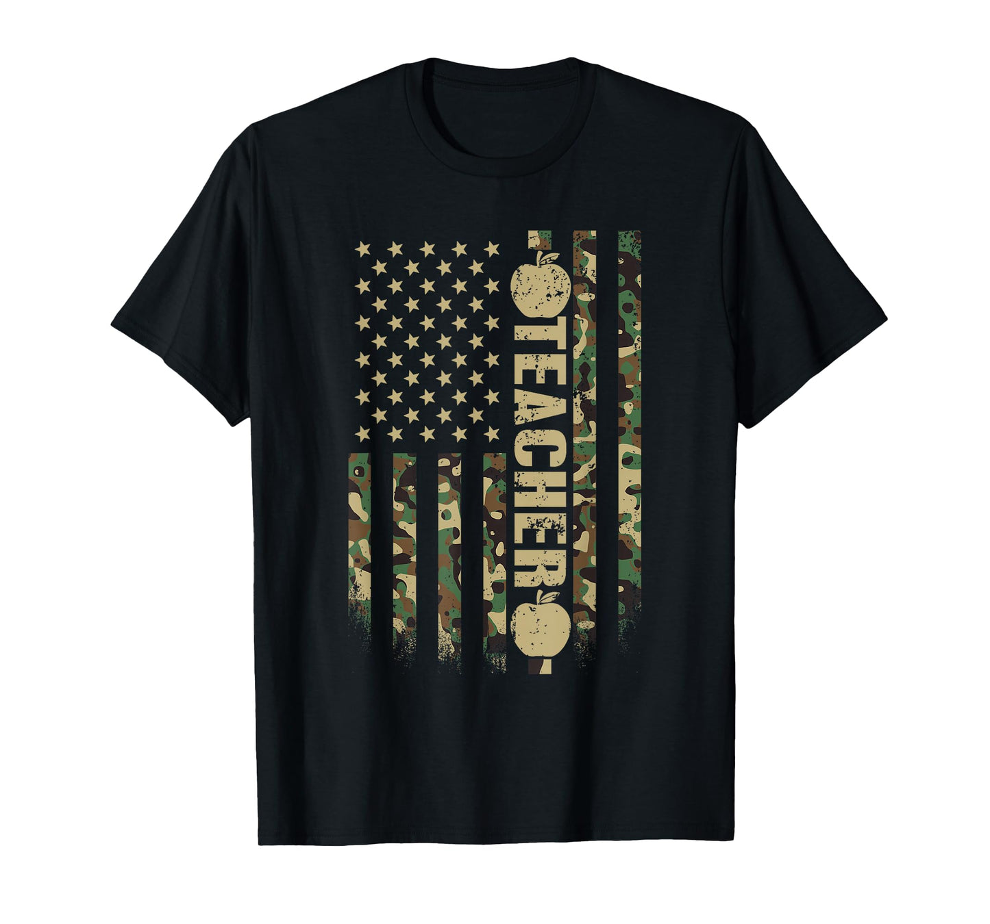 Patriotic Teacher American Flag Camouflage 4th of July Camo T-Shirt