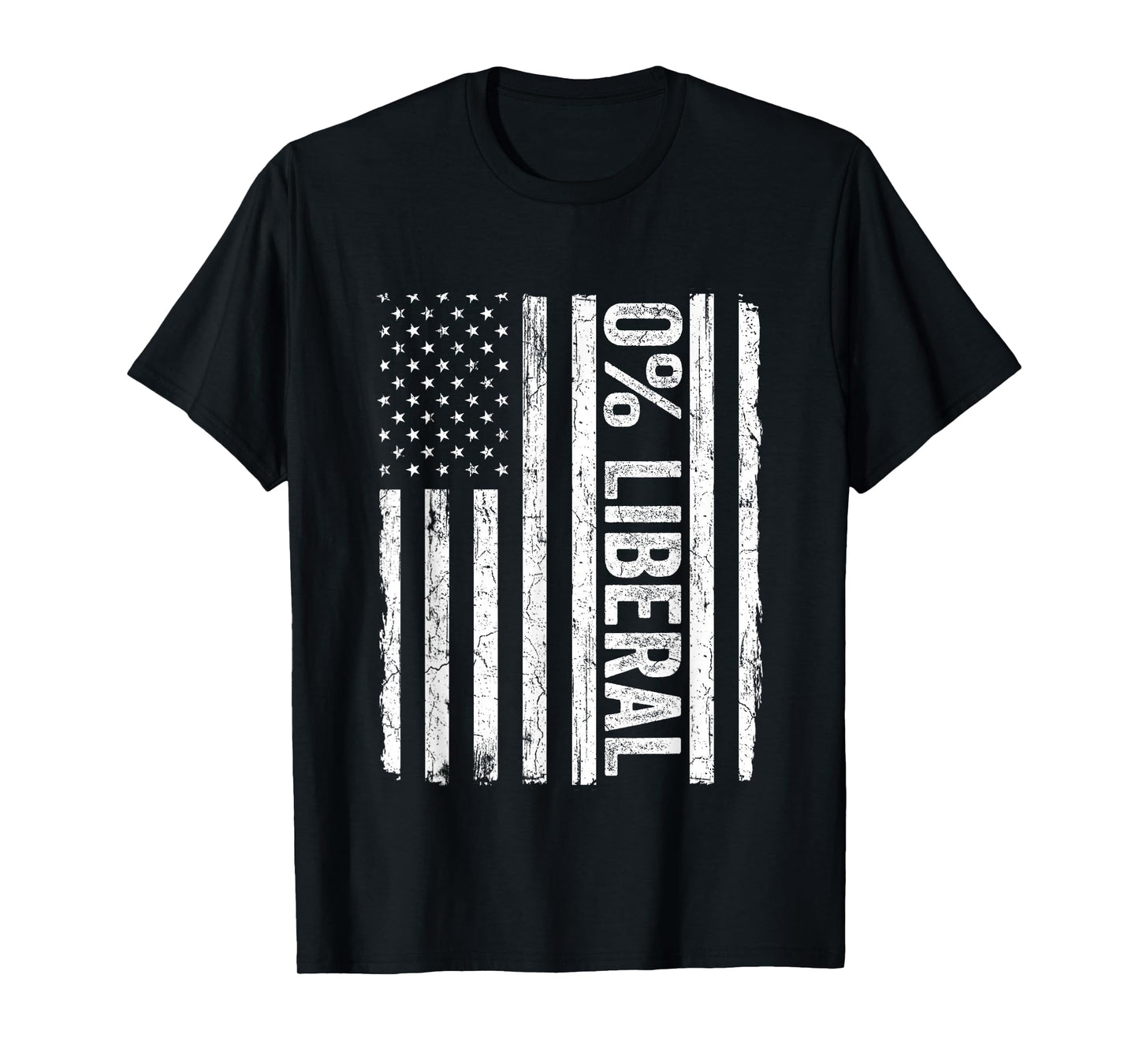 Zero Percent 0% Liberal Vintage USA Flag Pro Conservative T-Shirt