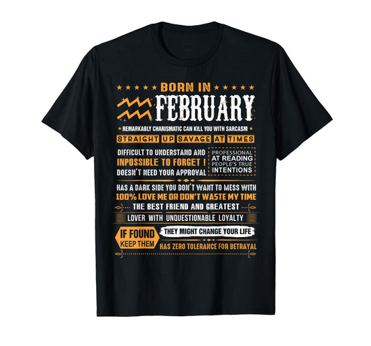 February Birthday Gifts - Born In February Aquarius T-Shirt