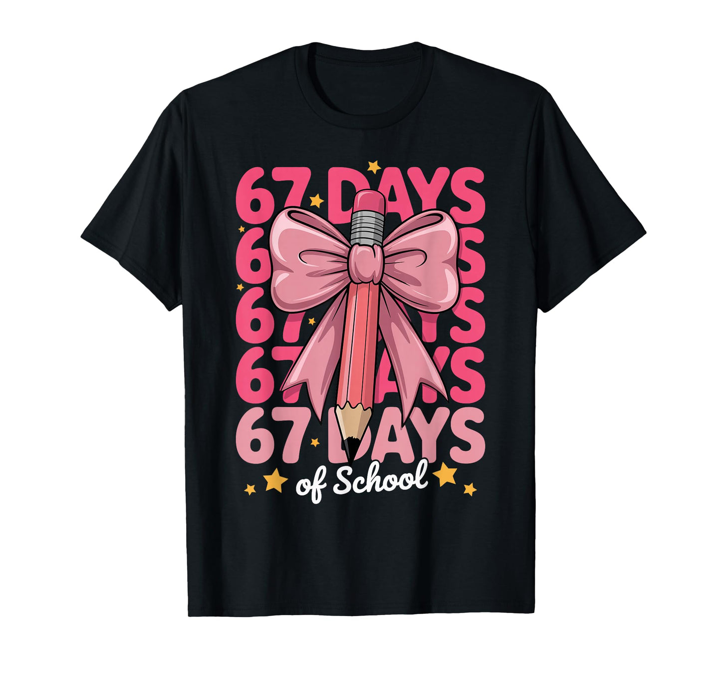 6 7 Days of School Girls Coquette Bow Cute Funny Six Seven T-Shirt