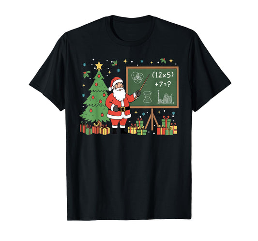67 Teacher Santa Christmas Six Seven Meme Math Teacher Xmas T-Shirt