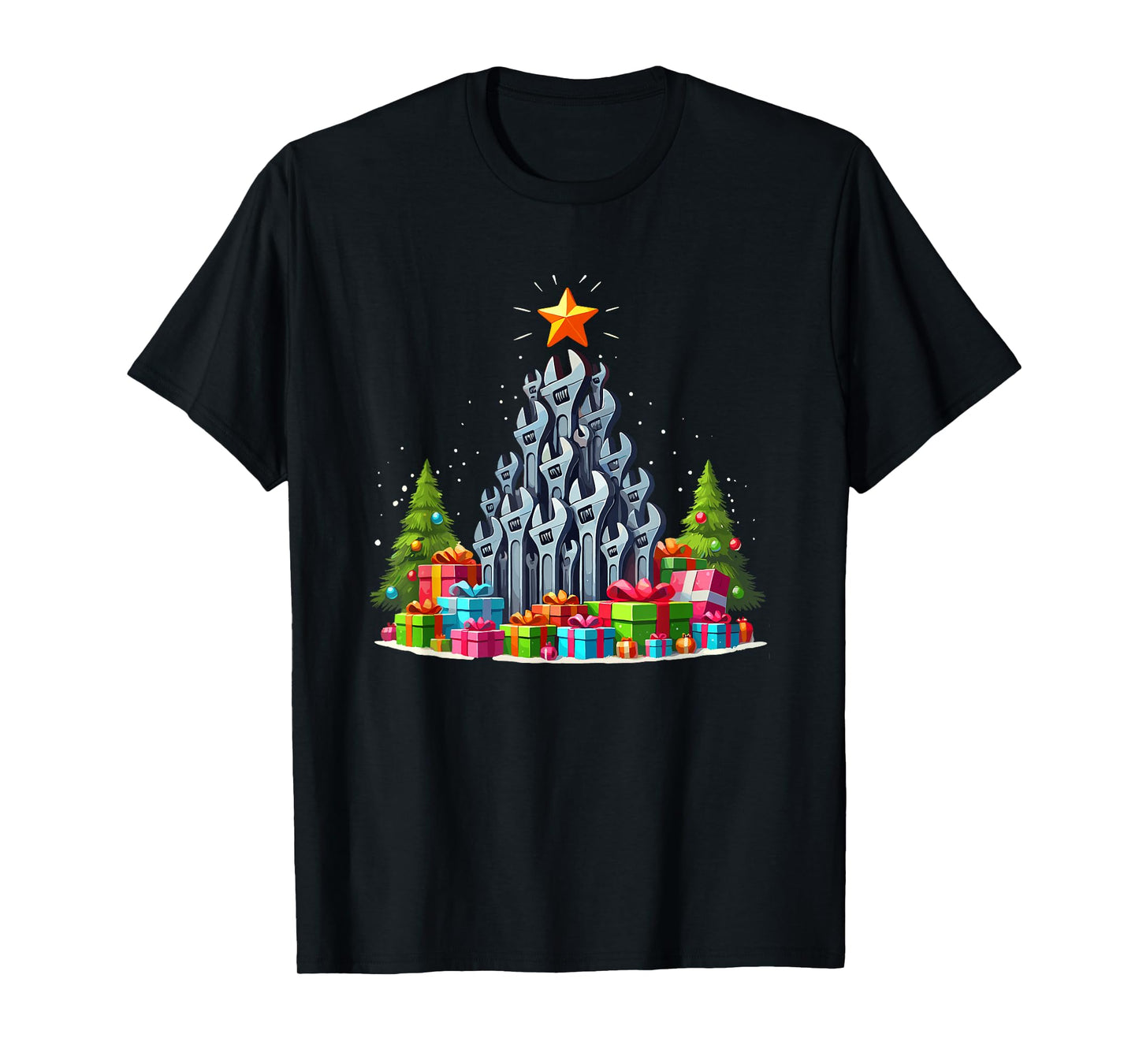 Christmas Tree Wrench Auto Mechanic Handyman T-Shirt