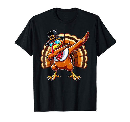 Funny Thanksgiving Turkey Pilgrim Hat Boys Men Kids Toddler T-Shirt
