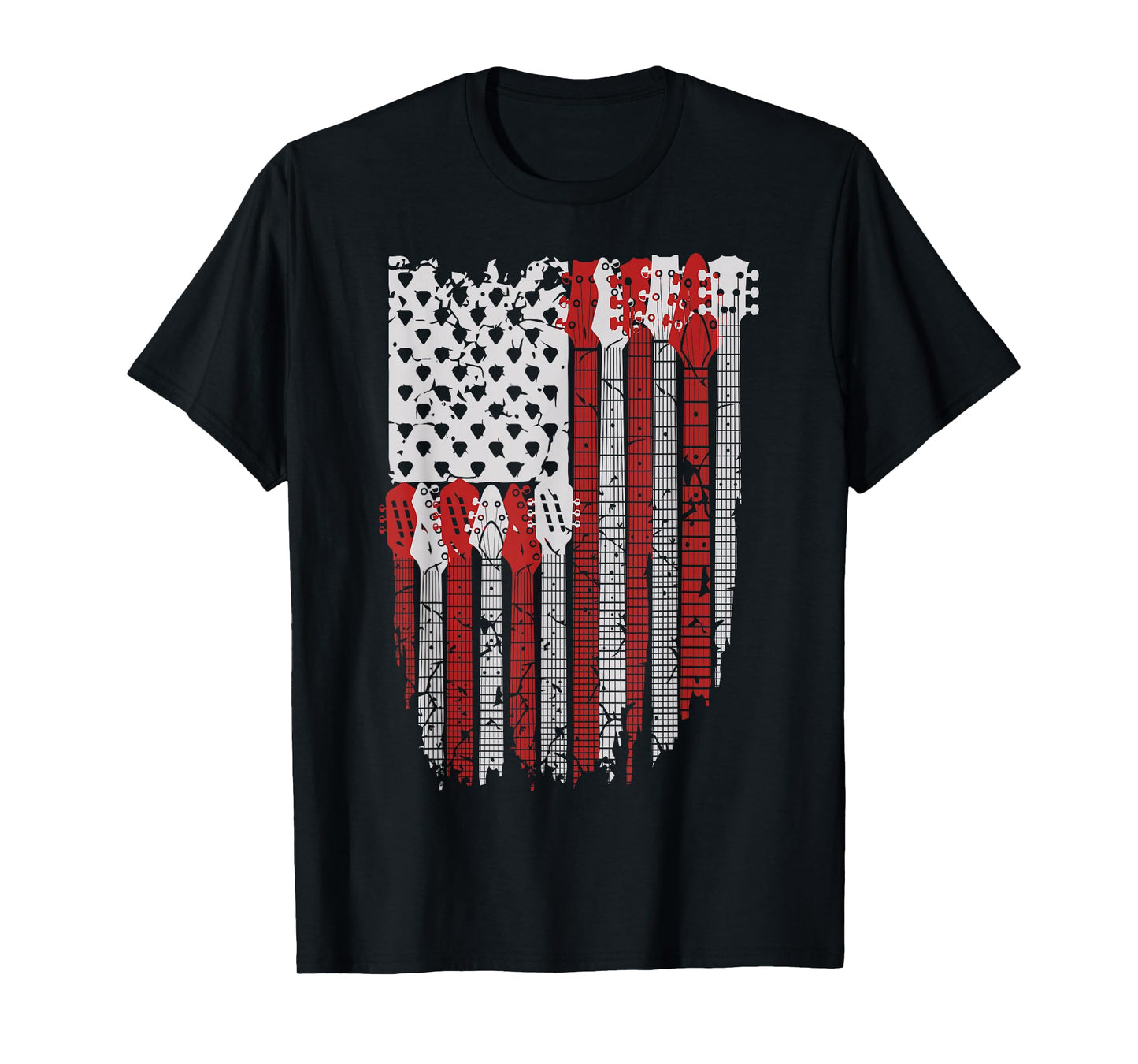 USA American Flag Guitar Musician 4th of July Guitarists T-Shirt