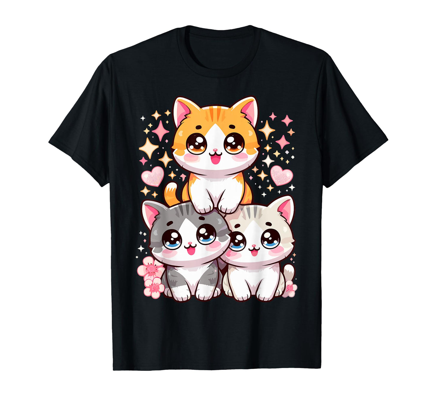 Cute Cats Anime Kawaii Kitty Cat T-Shirt