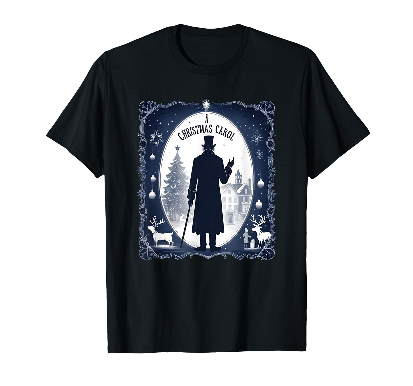 A Christmas Carol with Ebeneezer Scrooge Silhouette T-Shirt