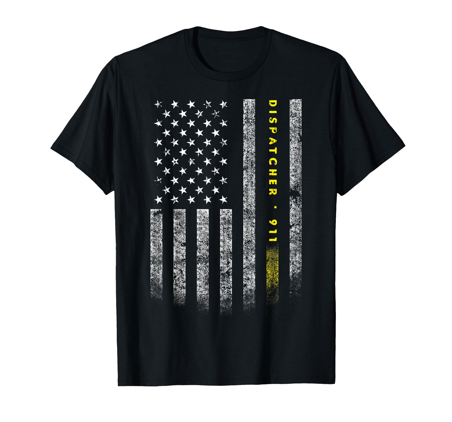 American Flag 911 Dispatcher T-Shirt gold line USA Flag Women Kids Men T-Shirt
