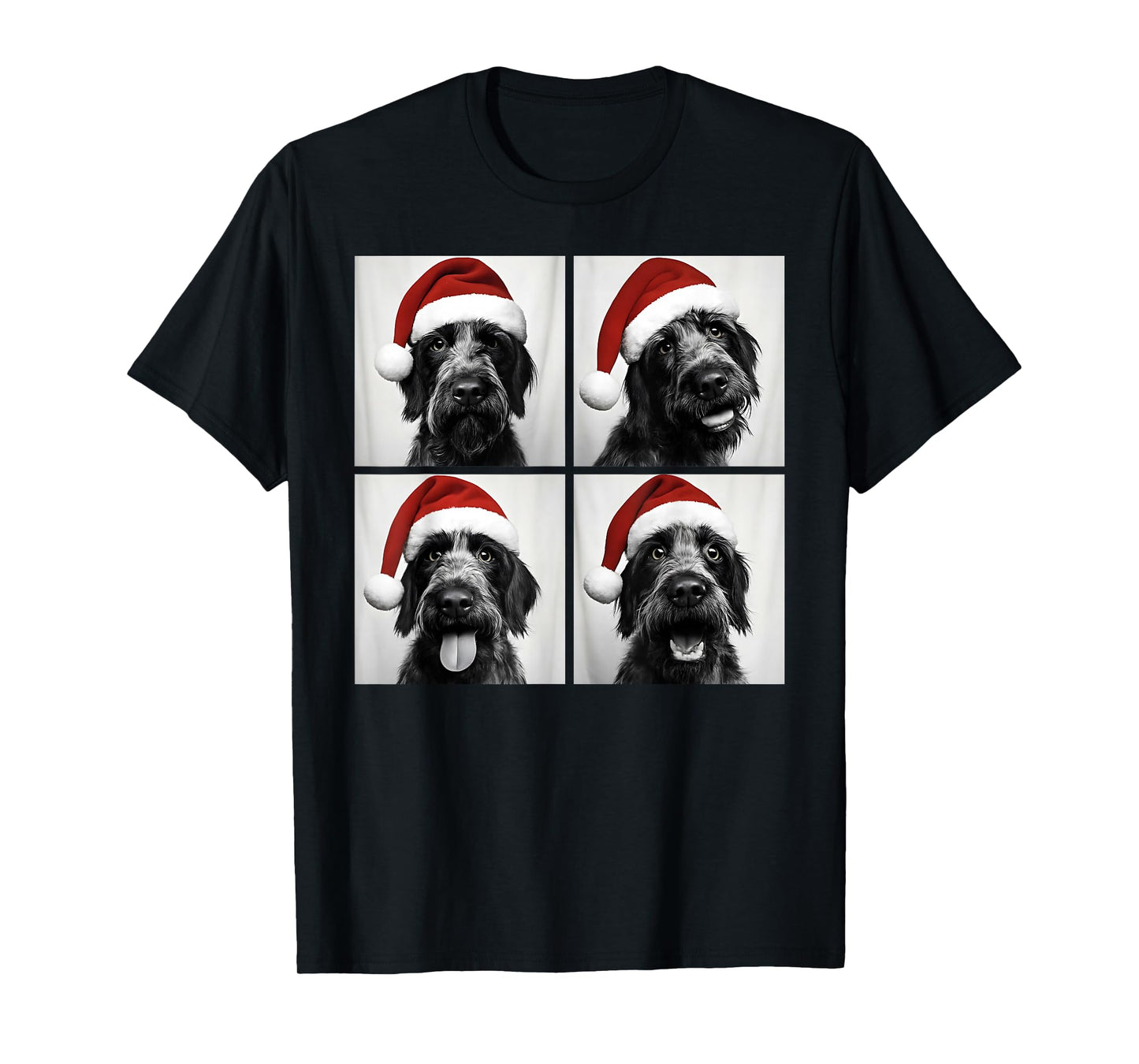 Funny Christmas Wirehaired Pointing Griffon Photo Booth T-Shirt