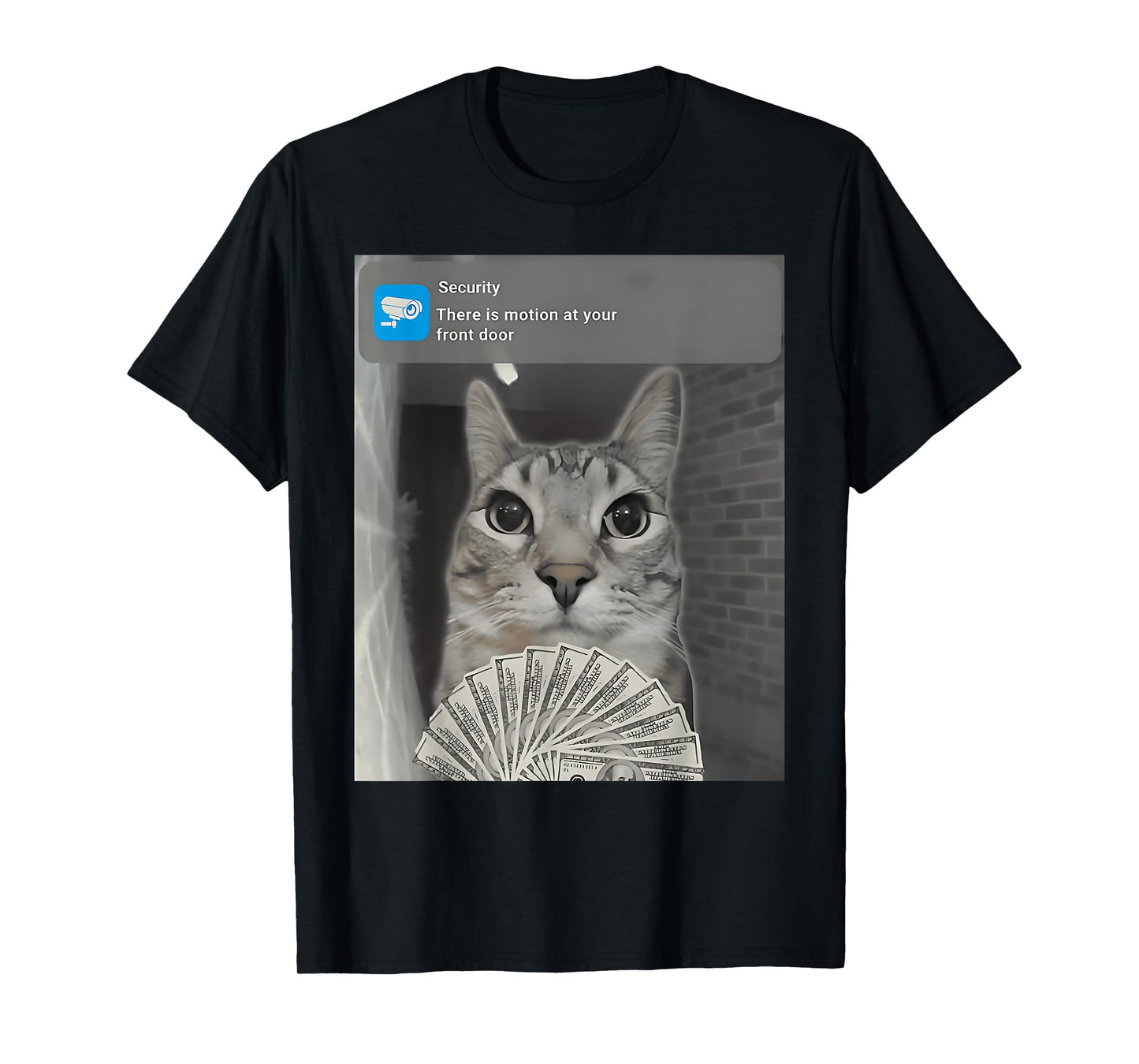 Ring Cat with Motion Meme Silly Cursed Cat Ironic Brainrot T-Shirt