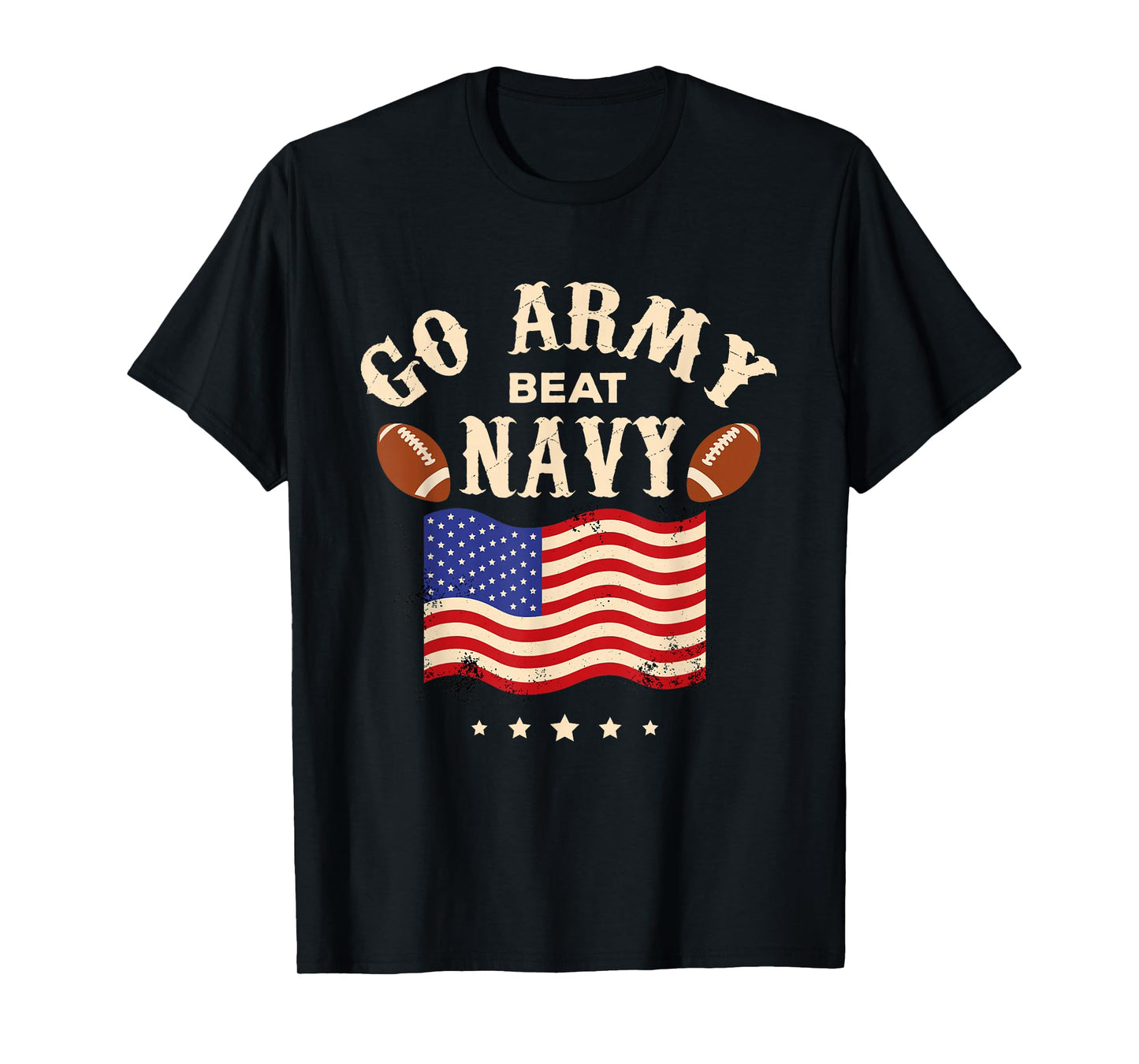 Vintage USA Flag Army Beat Navy-Flag Game Sports Football T-Shirt