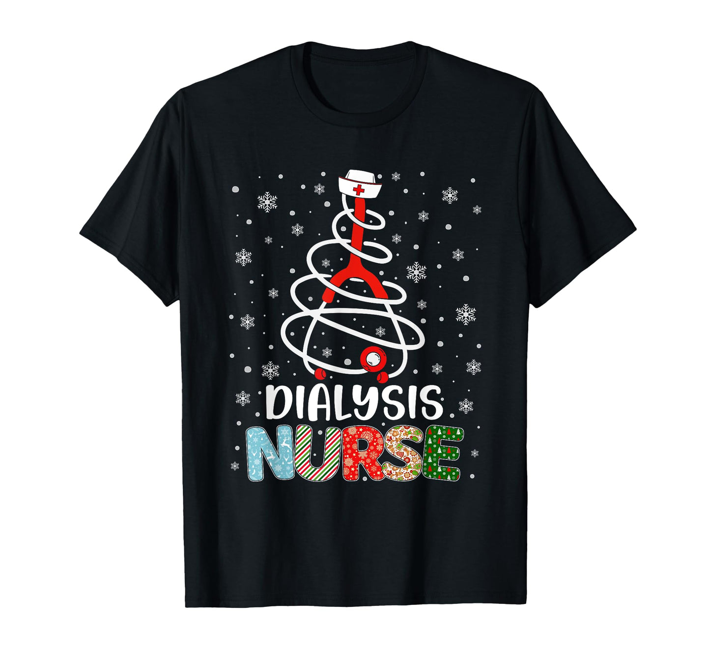 Cute Dialysis Nurse Xmas Tree Merry Christmas Nurse Nursing T-Shirt