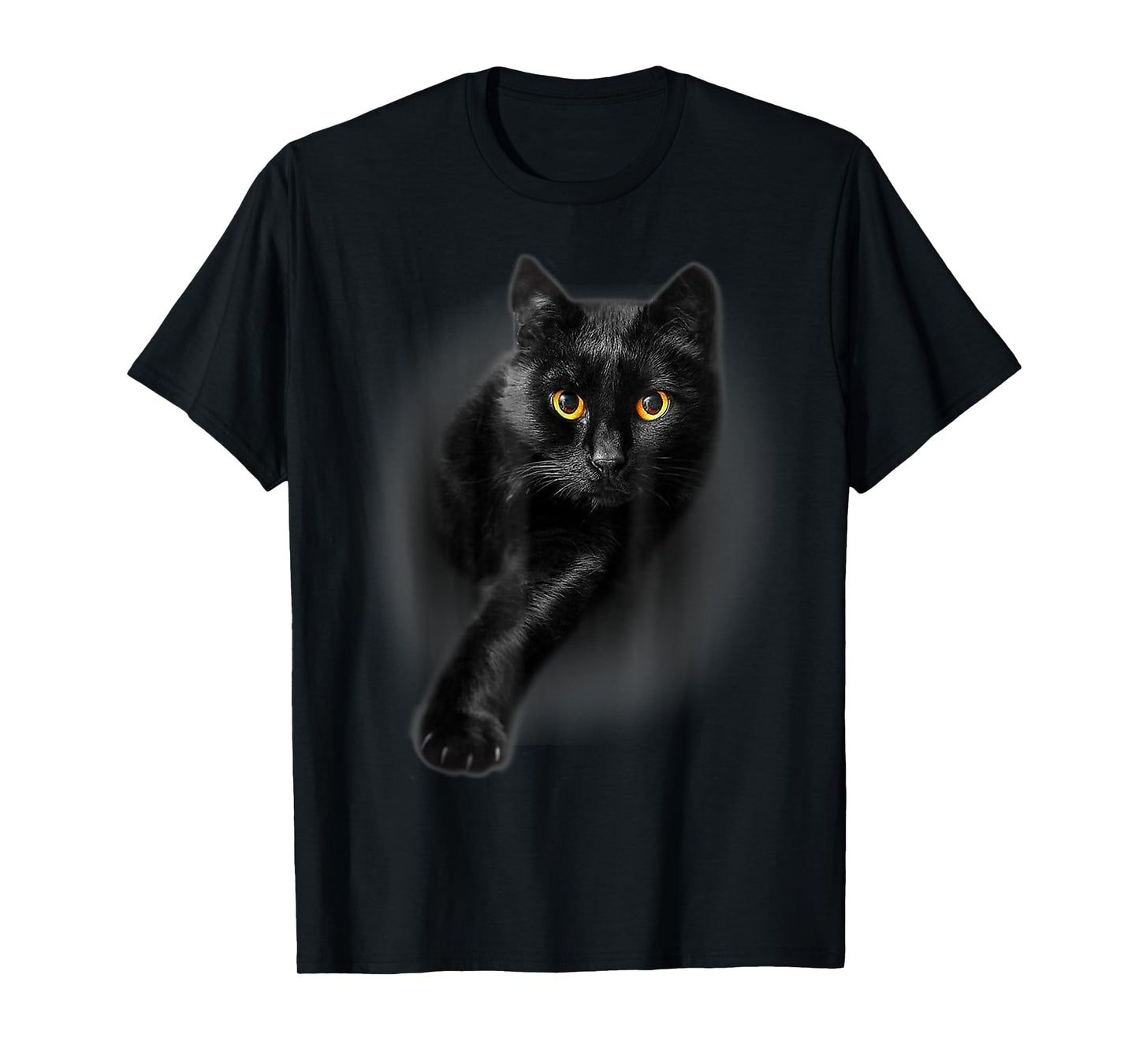 Black Cat Yellow Eyes, Funny Black Cat, Cat Lovers T-Shirt