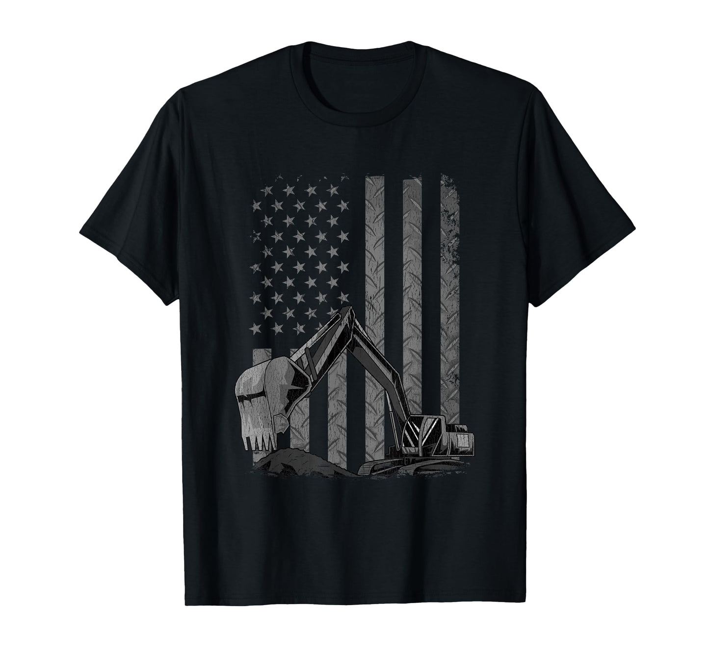 Patriotic Construction Worker Excavator Operator Digger Cool T-Shirt
