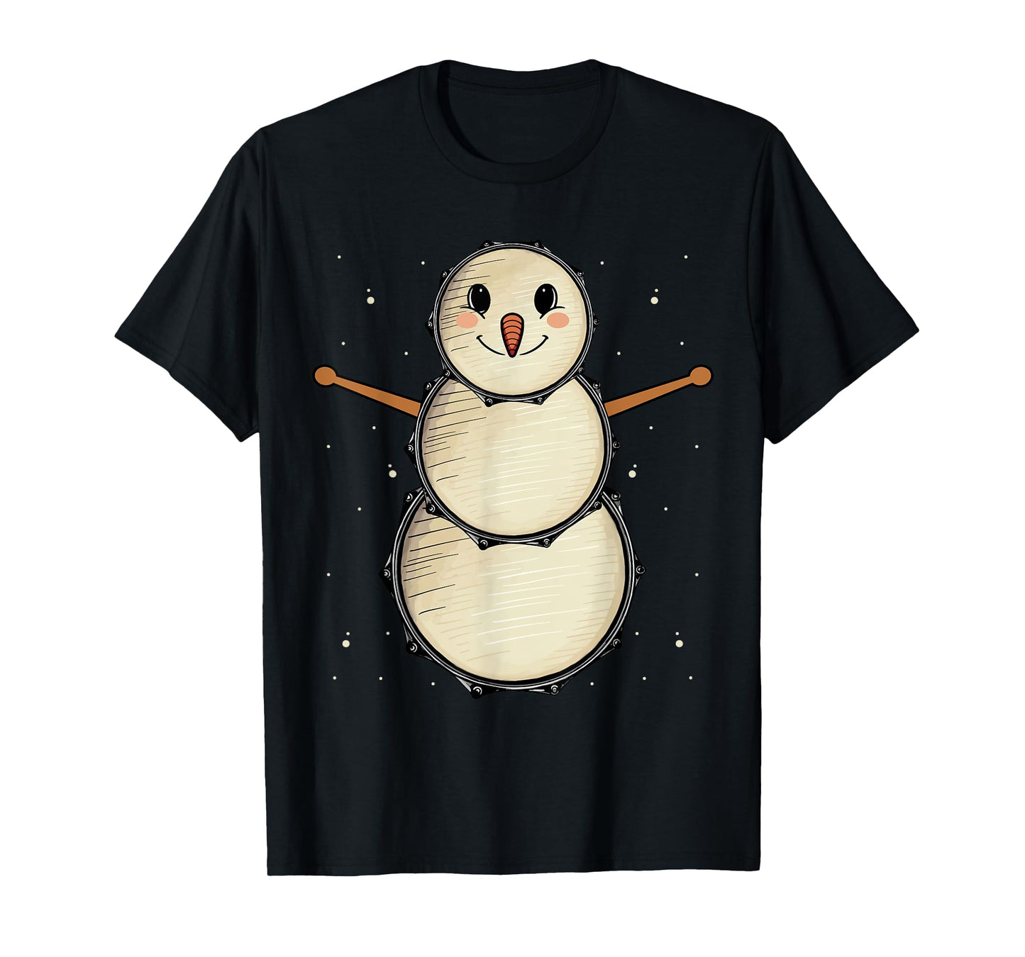 Snowman Drums Percussionist Drummer Christmas T-Shirt
