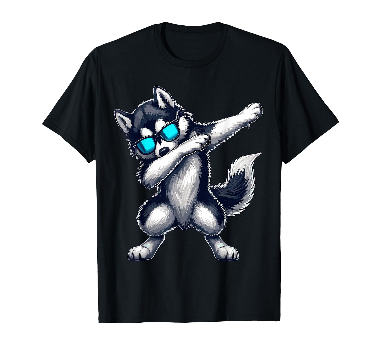 Dabbing Siberian Husky with Sunglasses Siberian Husky Dog T-Shirt