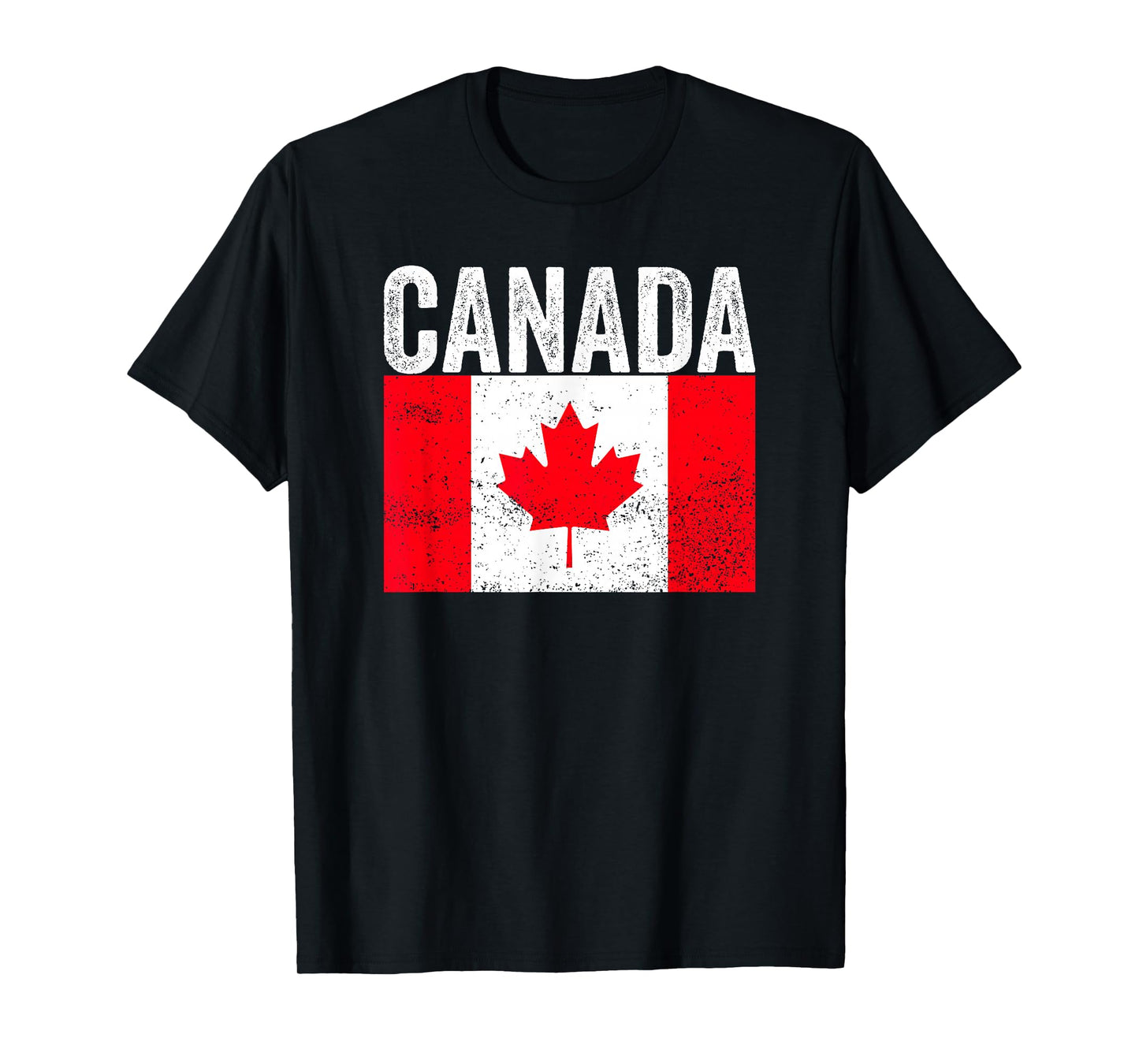 Vintage Canada Flag Distressed Maple Leaf Patriotic Design T-Shirt