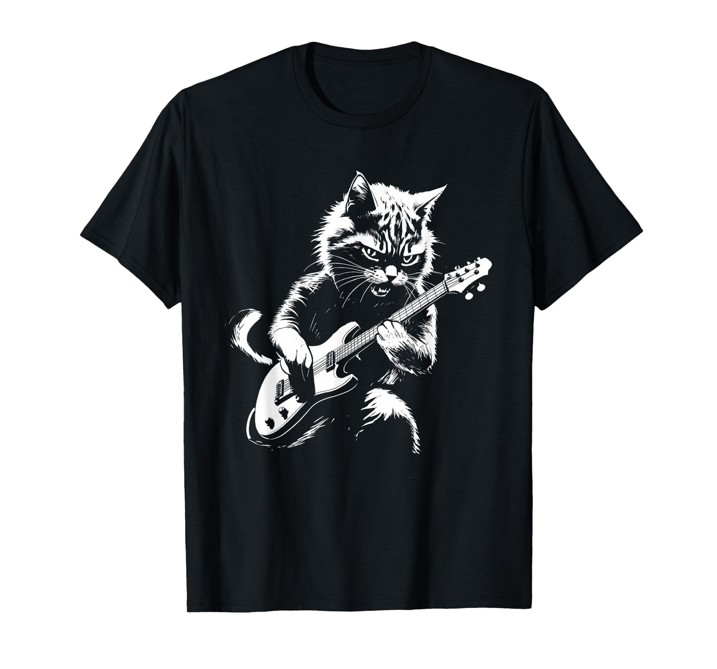 Cat Playing Electric Guitar - Cat Lover Kitten Owner Kitty T-Shirt