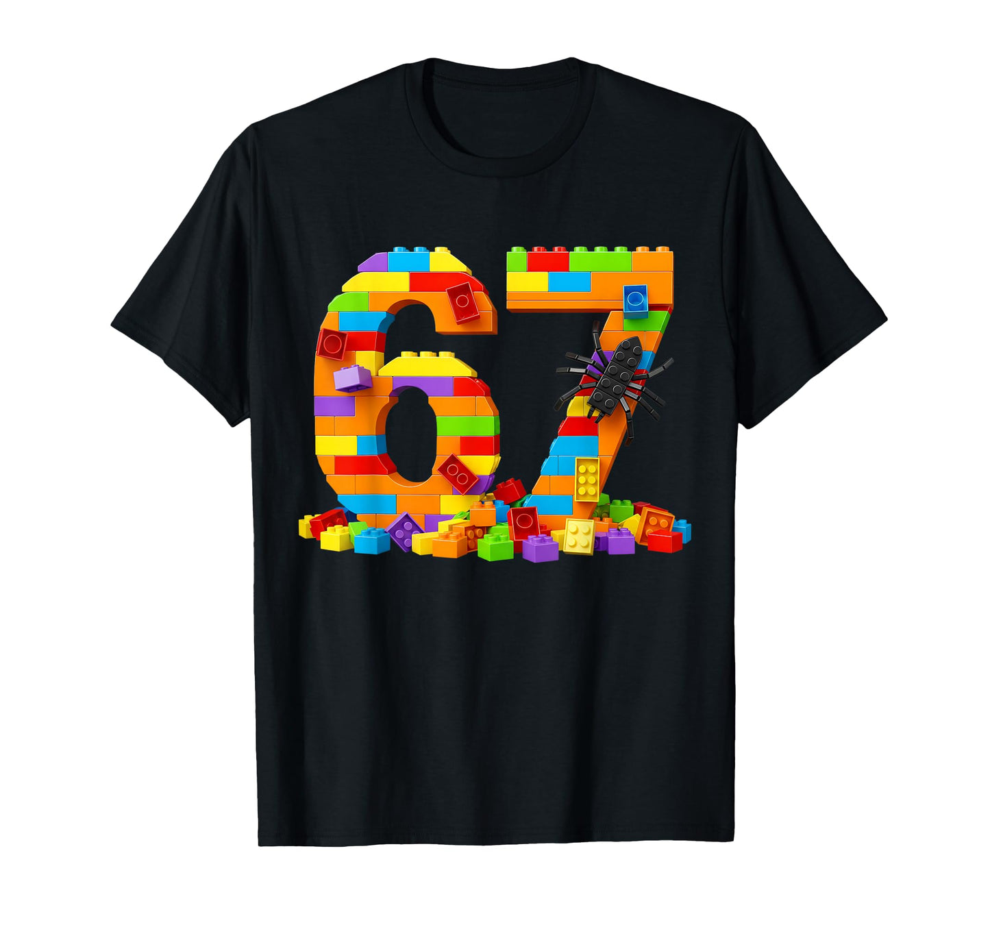 67 Number Meme Six Seven 6 7 Building Blocks Gen Alpha Slang T-Shirt