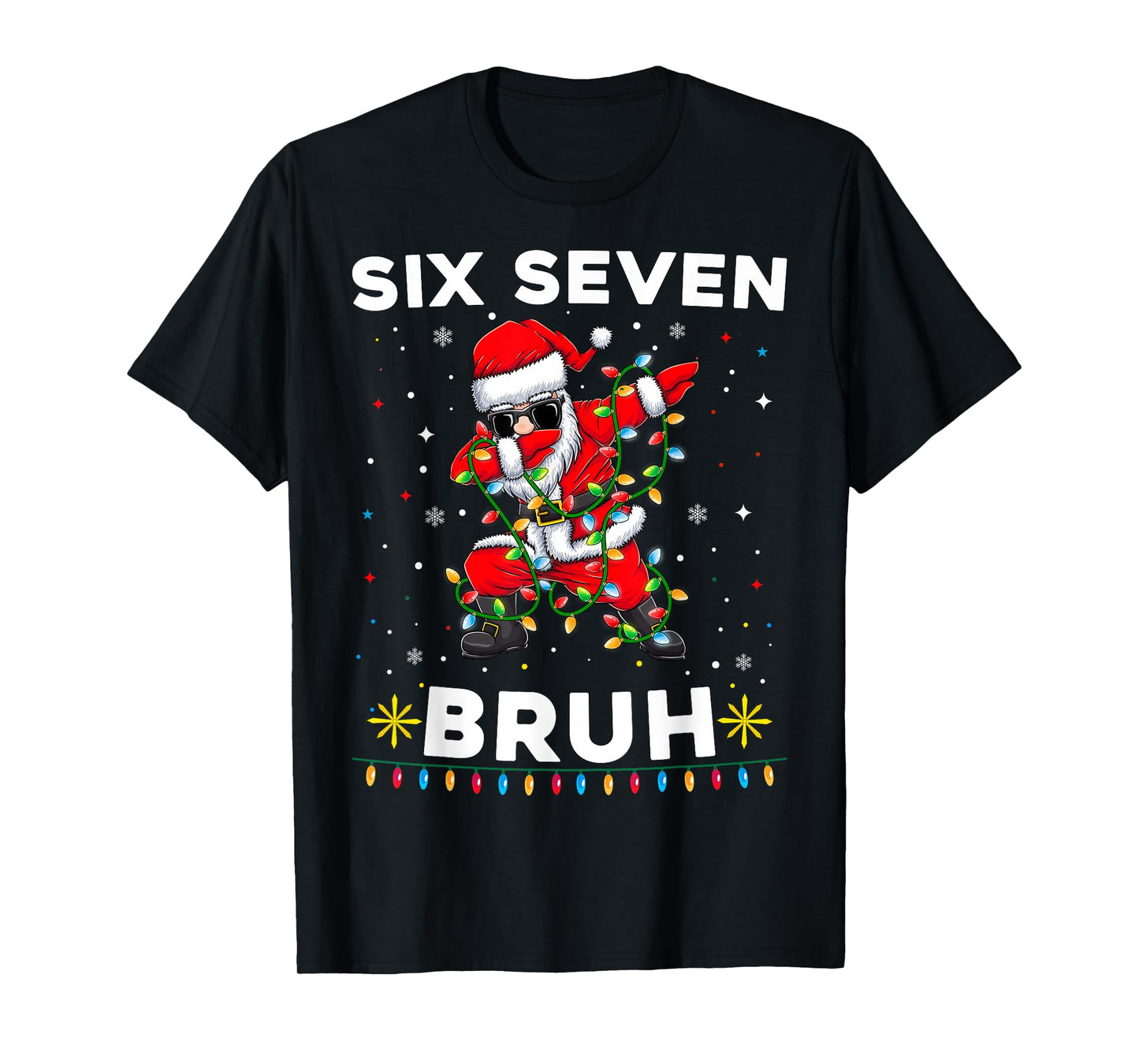Six Seven Santa Christmas 6 7 Bruh Meme Gen Alpha Boys 67 T-Shirt
