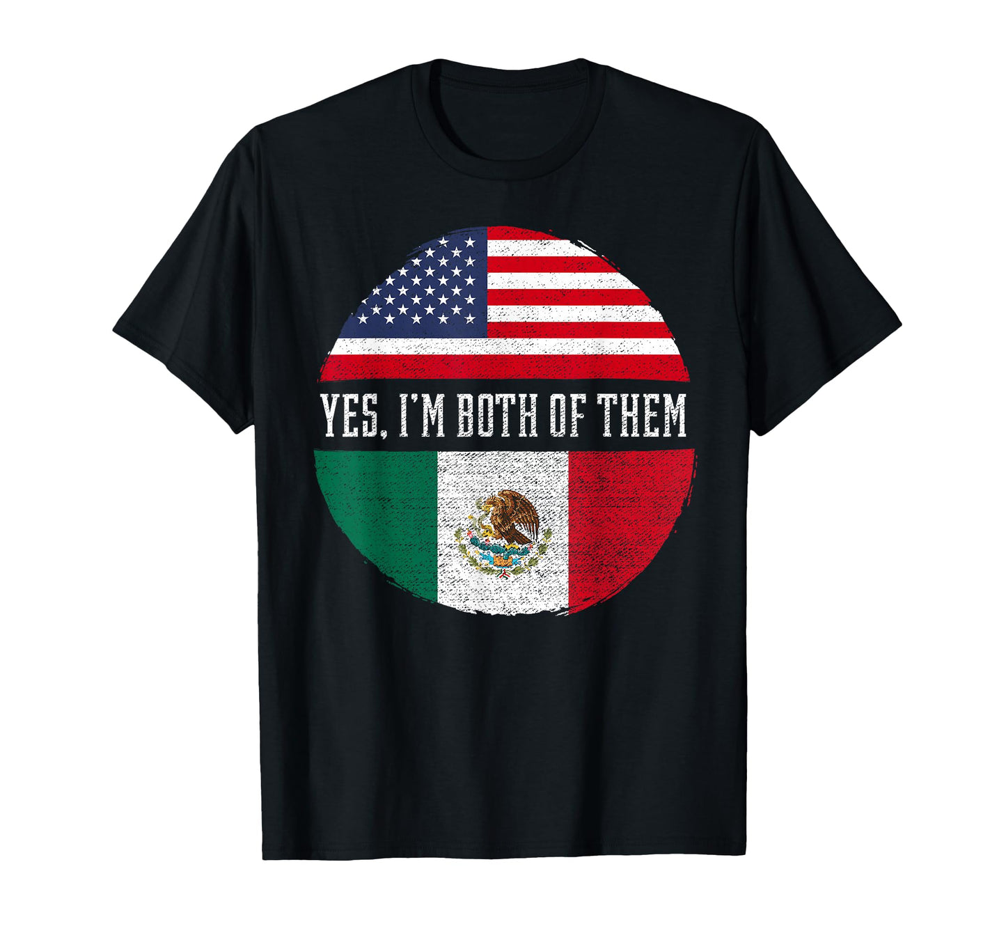 Half American Half Mexican USA Flag Mexico Heritage DNA T-Shirt Small