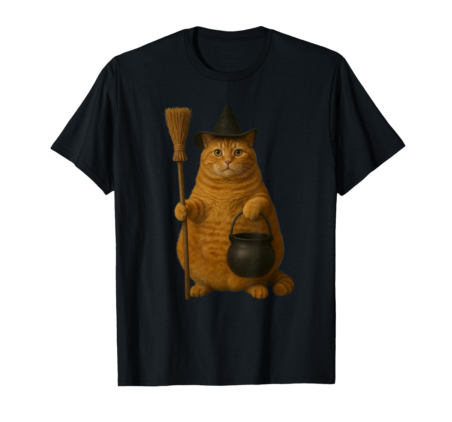Orange Tabby Cat, Chunky Fat Halloween Kitty Cat T-Shirt