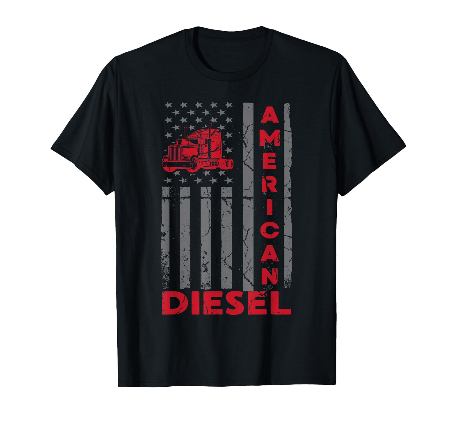 American Diesel Patriotic Flag Trucking Life USA Truck Fan T-Shirt