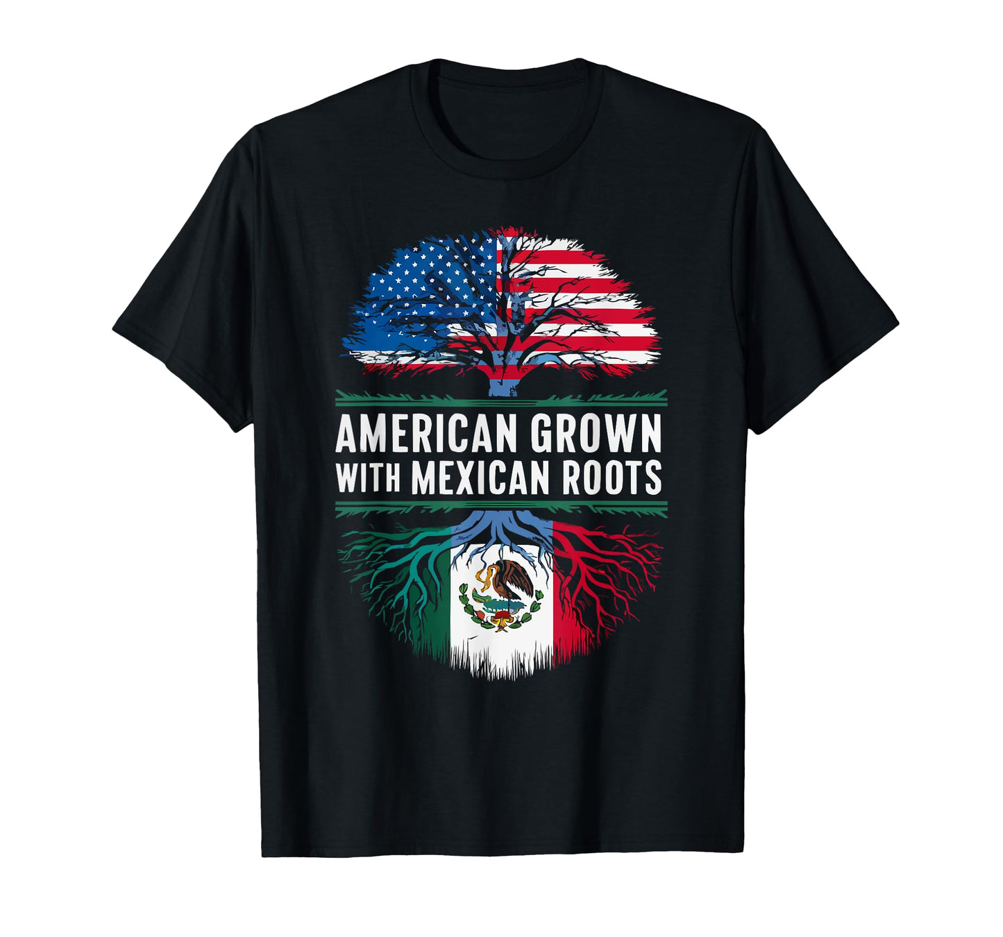 Half Mexican Half American USA Flag Mexico America T-Shirt