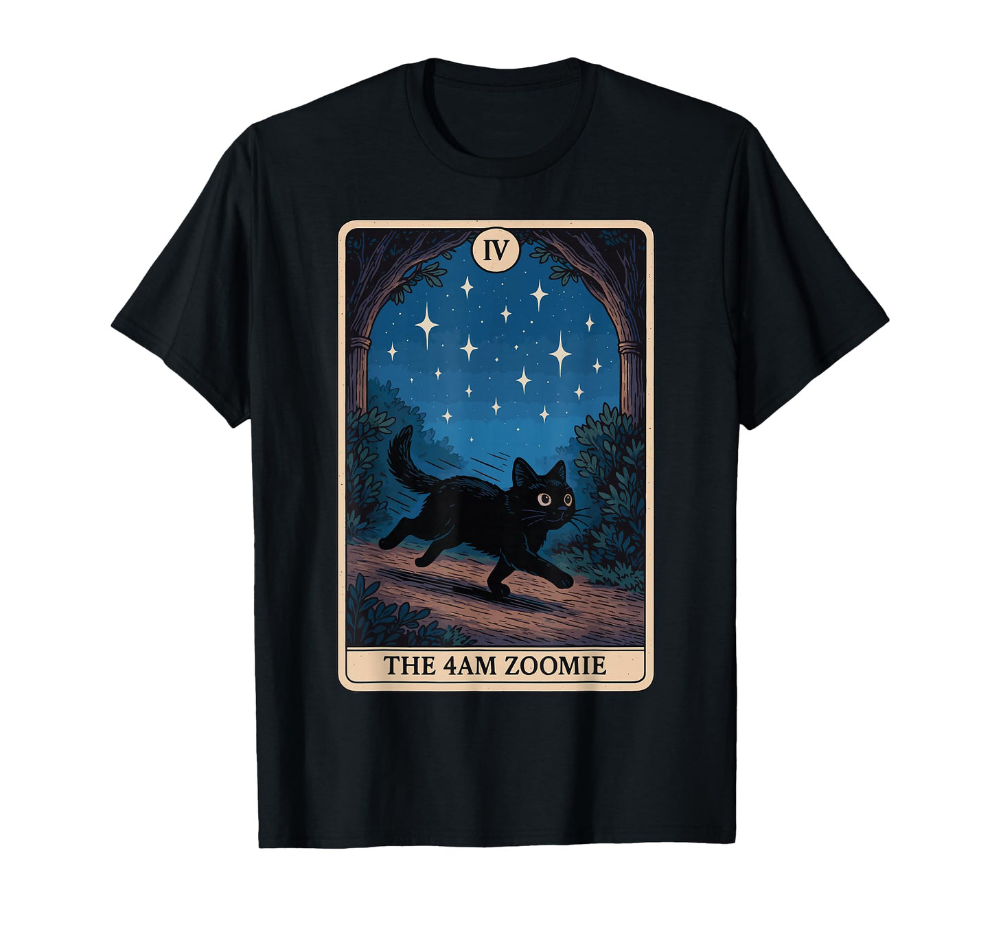 The 4AM Zoomie Cat Tarot Card T-Shirt